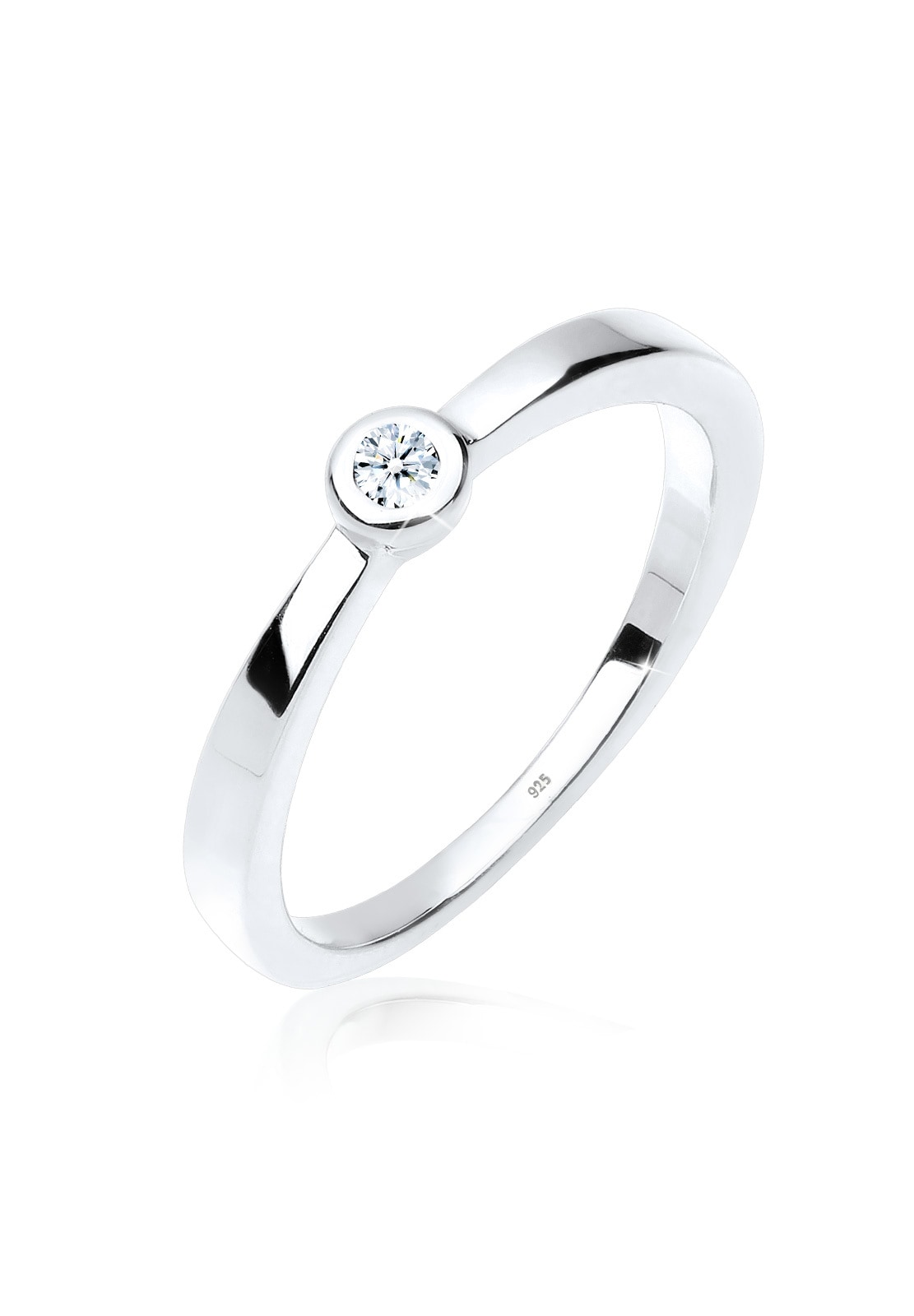 Elli DIAMONDS Verlobungsring »Klassischer Solitär Diamant 0.03 ct. 925 Silber«