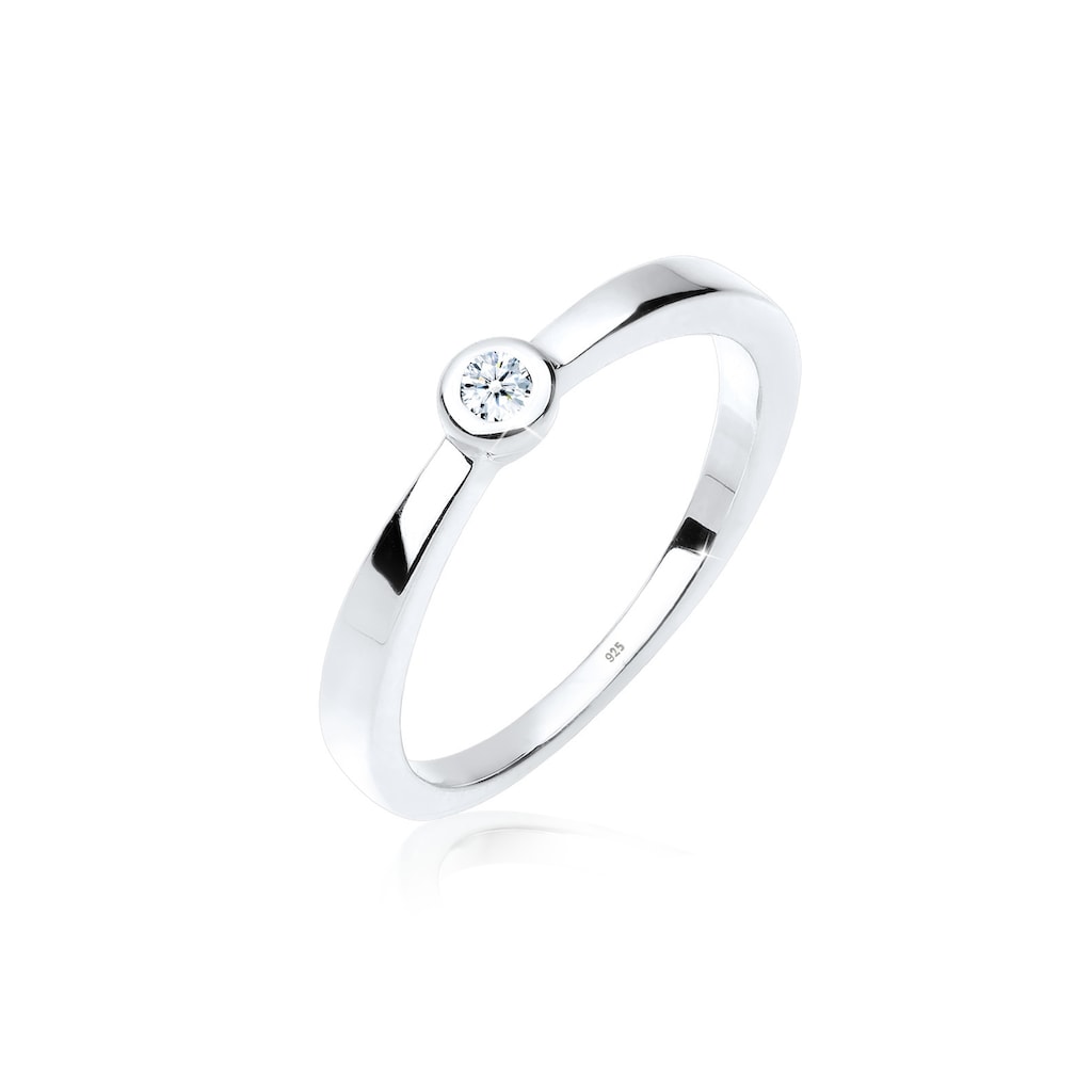 Elli DIAMONDS Verlobungsring »Klassischer Solitär Diamant 0.03 ct. 925 Silber«