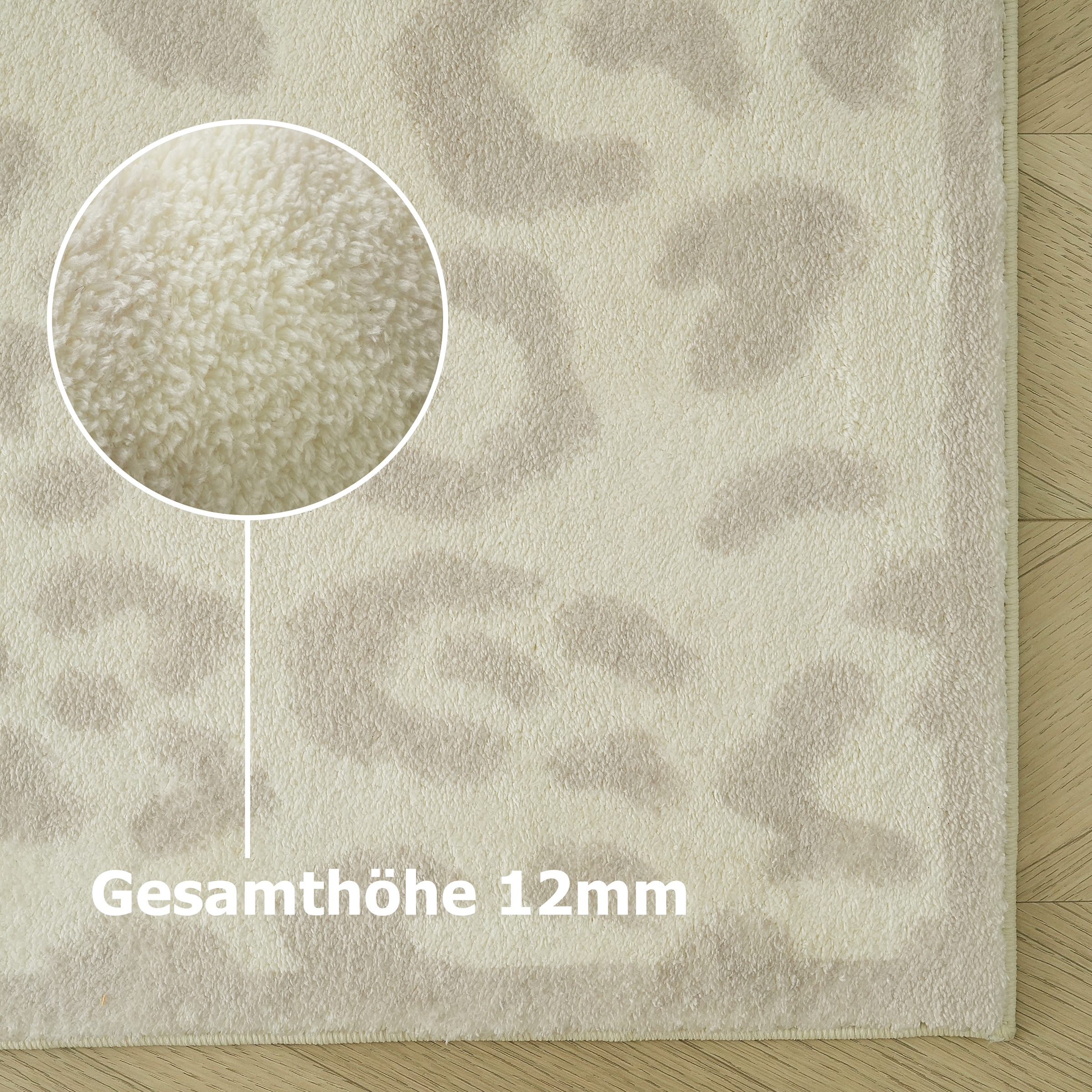 OTTO home Teppich »Leo, mit trendigem Leopardenmuster, waschbar« rechteckig 12 mm Höhe kuschelig & weich, modern, Animal Print, Wohnzimmer, Schlafzimmer