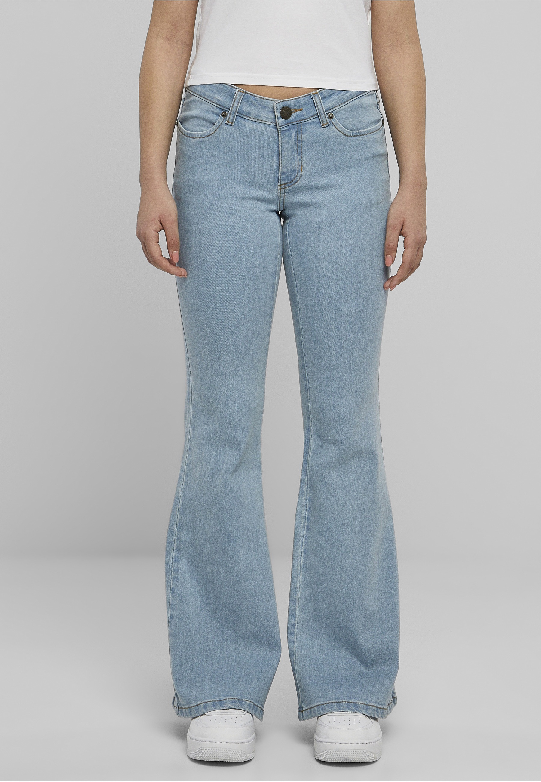 URBAN CLASSICS Bequeme Jeans »Urban Classics Damen Ladies Organic Low Waist Flared Denim«