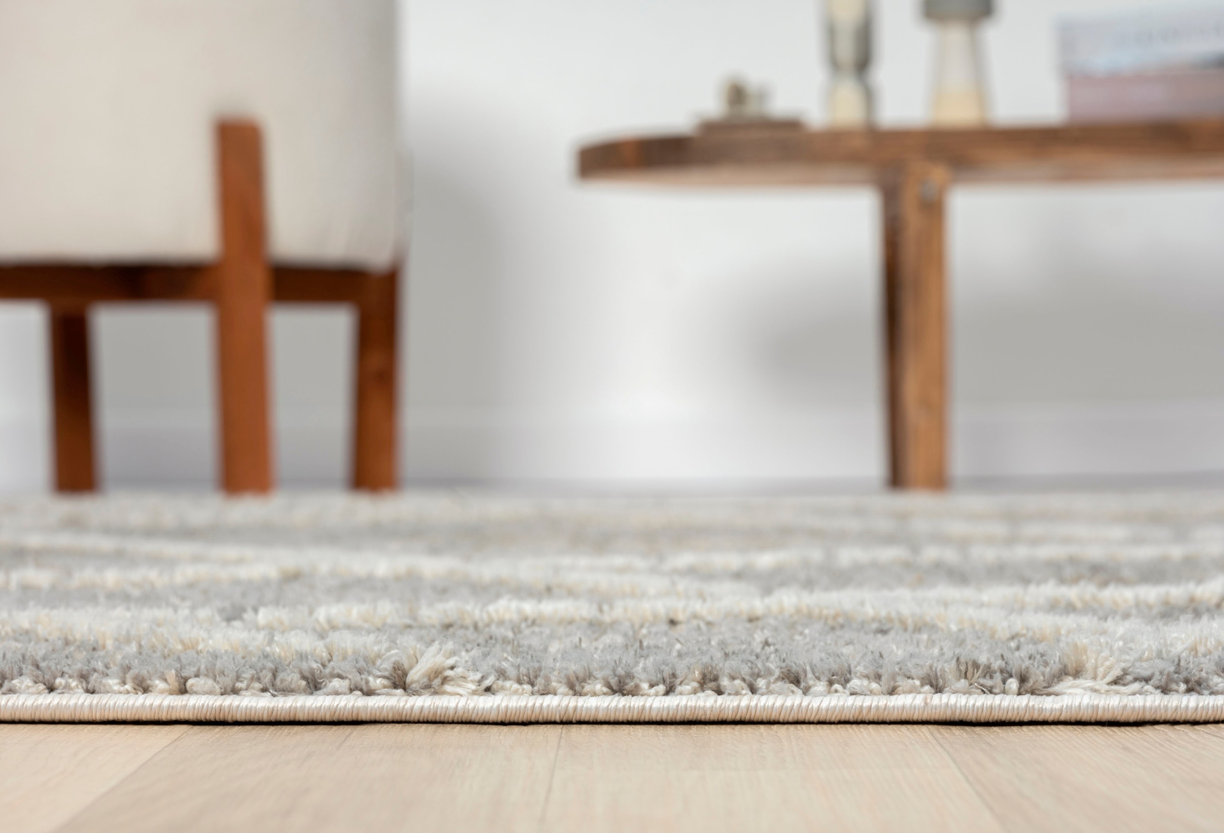 Myflair Möbel & Accessoires Teppich »Nelia Lagerräumung«, rechteckig, 15 mm Höhe, Kurzflor, mit Hoch-Tief Effekt, Microfaser, mit Fransen