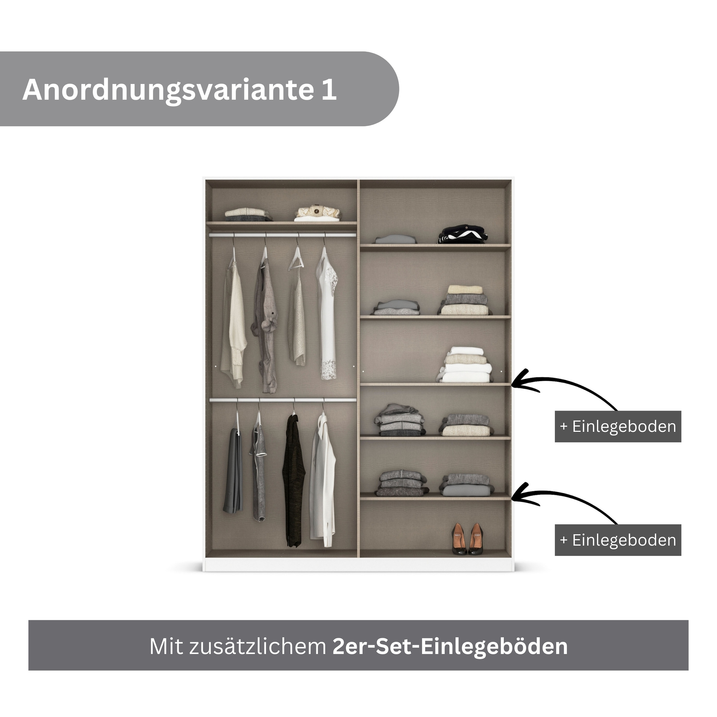 rauch Drehtürenschrank »Kleiderschrank Kleiderschränke Schrank Garderobe AGORDO mit Glasfront«, (in zwei Griff-Farben), durchdachte Innenausstattung, in 6 Breiten und 2 Höhen MADE IN GERMANY