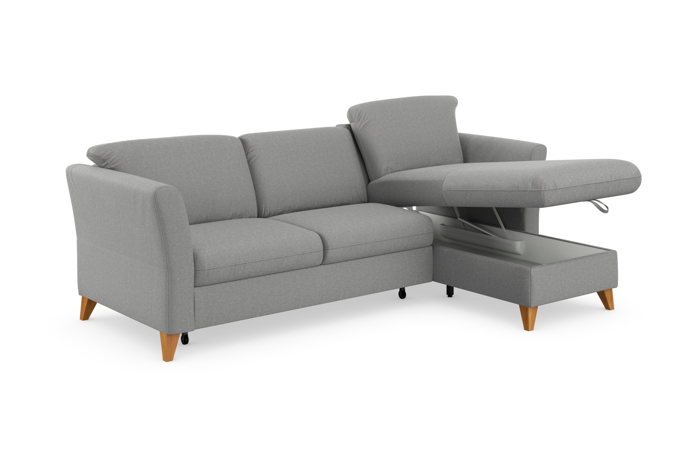 Home affaire Ecksofa »Trelleborg L-Form«, Federkern-Polsterung, wahlweise mit Bettfunktion und Bettkasten