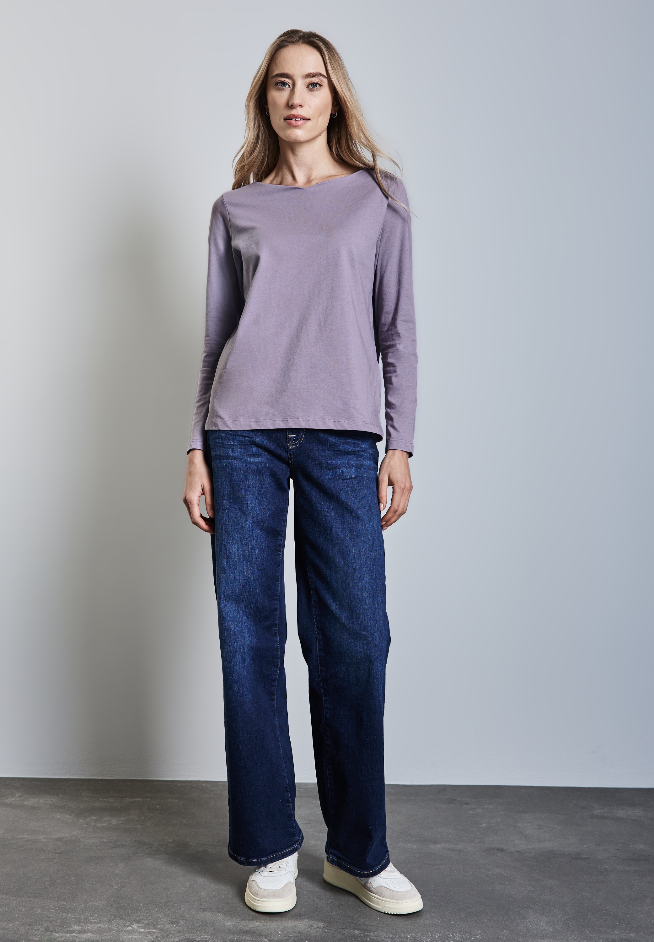STREET ONE Langarmshirt, aus reiner Baumwolle