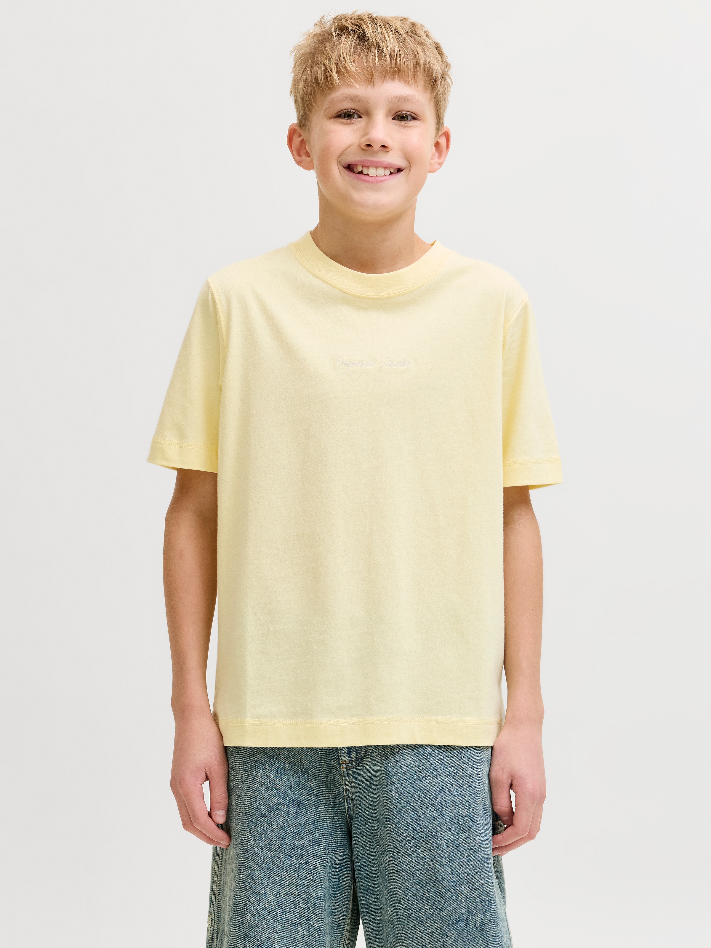 Jack & Jones Junior T-Shirt »JORNORREBRO EMB TEE SS CN NOOS JNR« Baumwolle, relaxed fit, Kurzarm