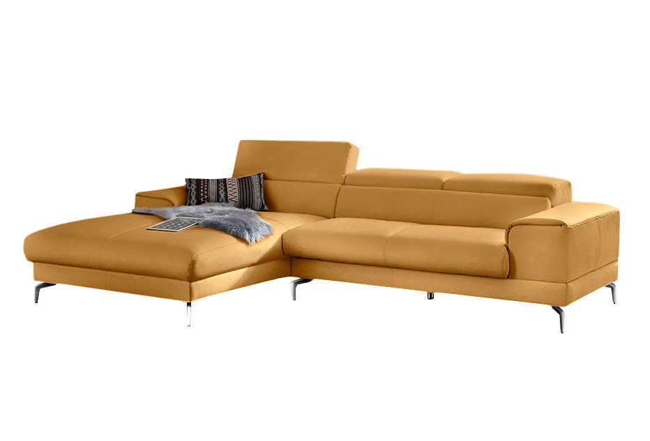 W.SCHILLIG Ecksofa »piedroo, Designsofa mit tollem Sitzkomfort, bequem und elegant, L-Form«, Kopfteilverstellung, wahlweise mit Sitztiefenverstellung, Breite 303cm