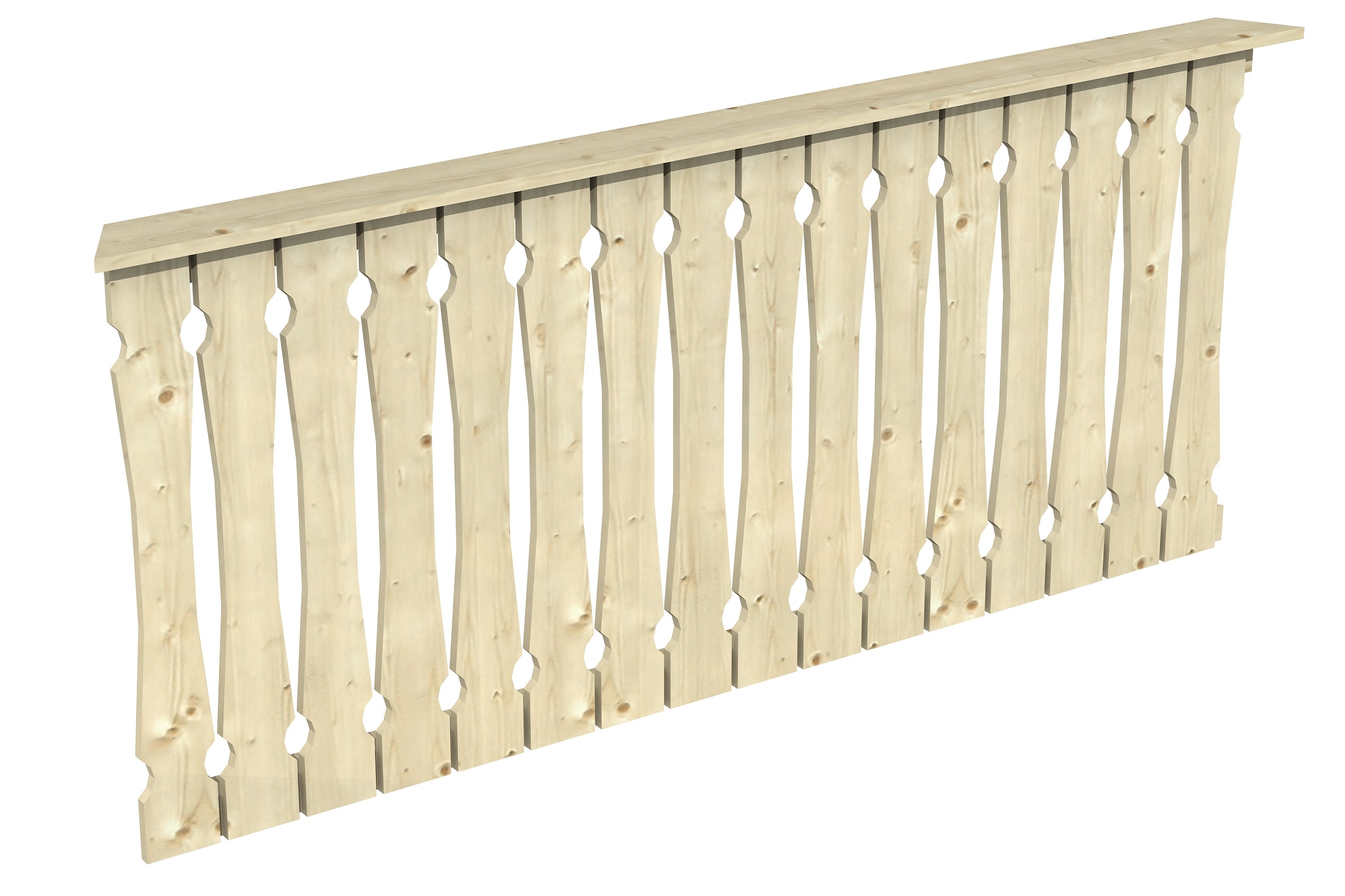 Brüstungsgeländer SKANHOLZ, H:96cm L:210cm, beige, Geländer, "Balkonschalung"