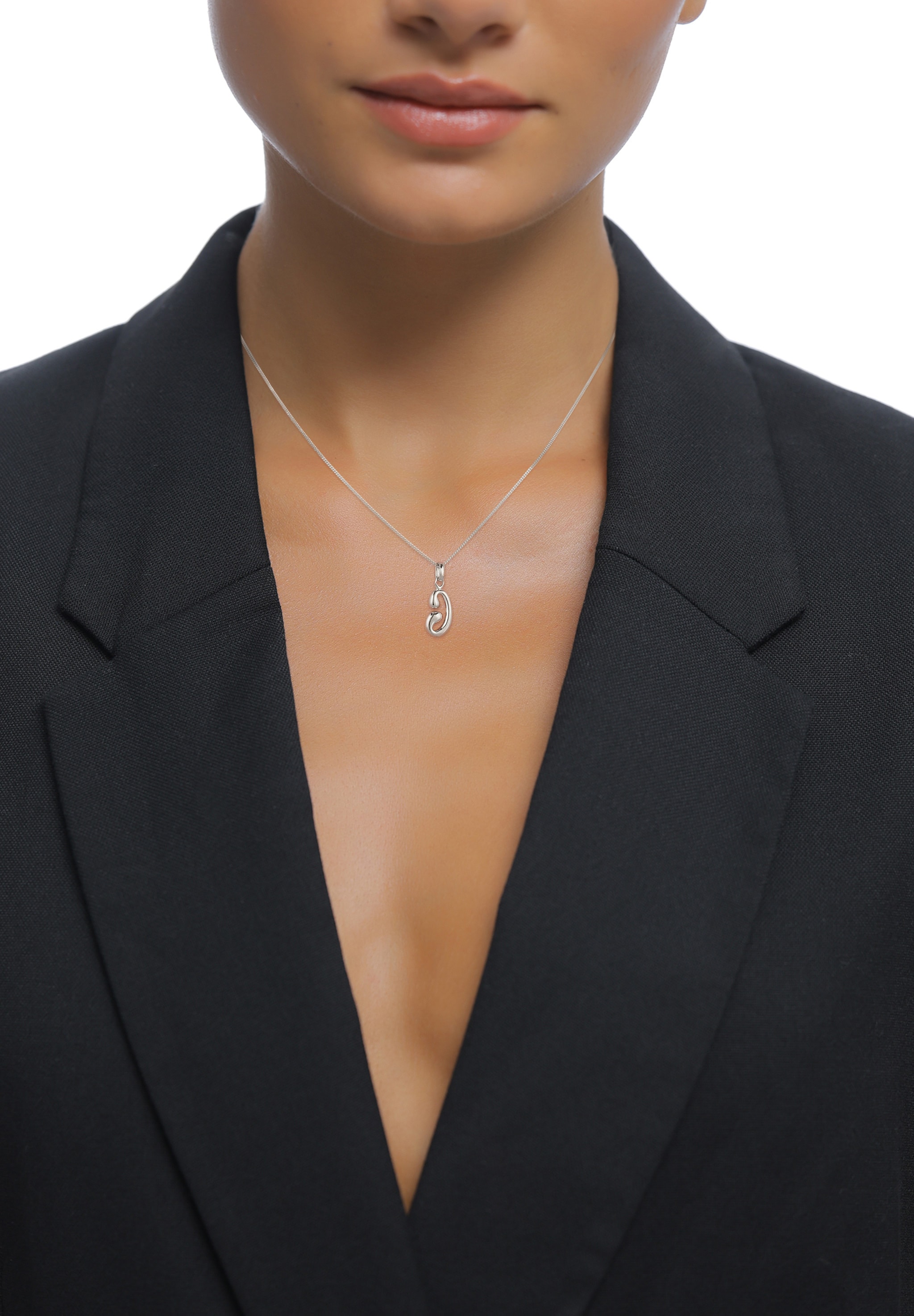 Elli Kette mit Anhänger »Halskette Melted Buchstabe J 925 Sterling Silber«