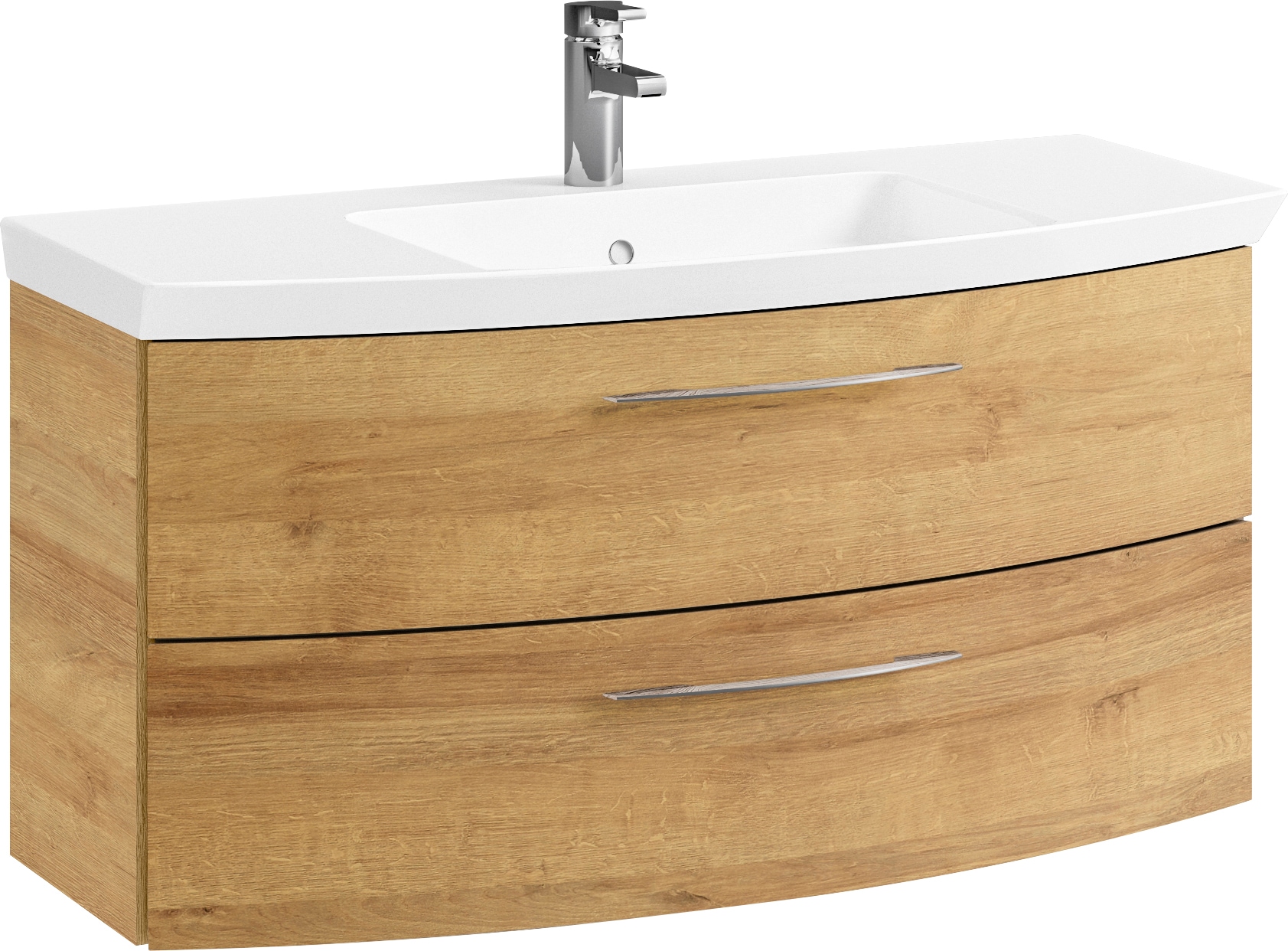 Saphir Badmöbel-Set »Cassca Sprint 3-teilig Mineralmarmor-Waschtisch mit LED-Spiegelschrank«, (4 St.), mit Unterschrank, 4 Türen, 3 Schubladen, inkl. Türdämpfer