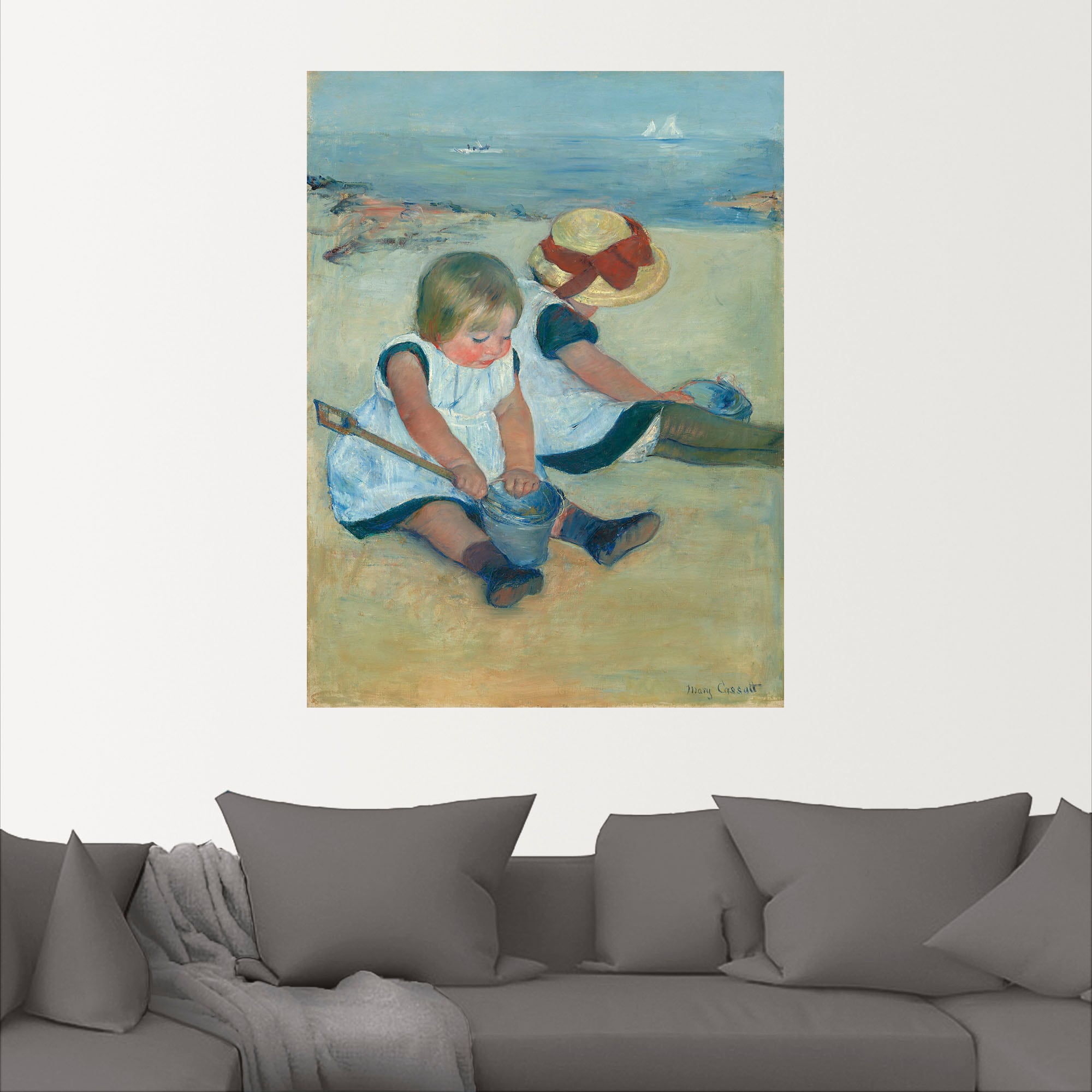 Artland Wandbild »Spielende Kinder am Strand. 1884«, Bilder von Kindern, (1 St.), als Alubild, Leinwandbild, Wandaufkleber oder Poster in versch. Größen