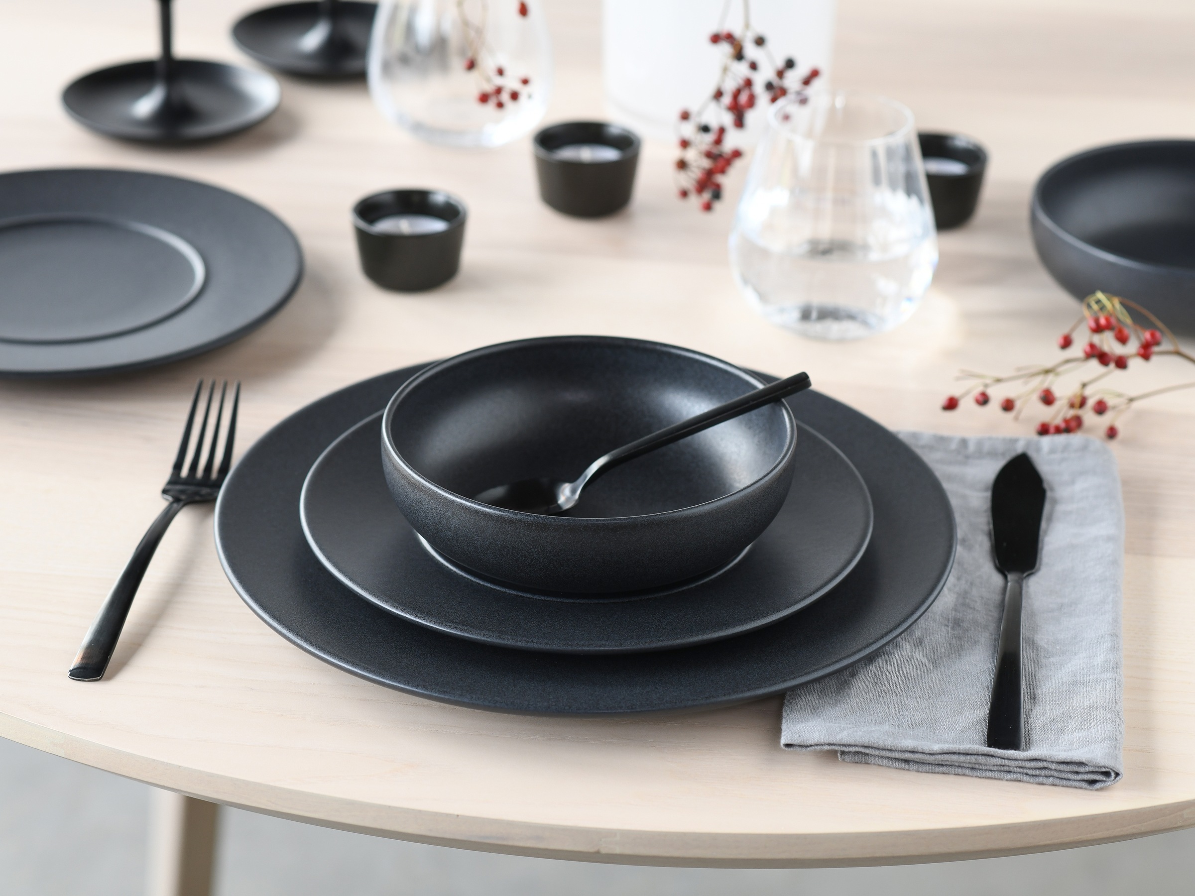 CreaTable Teller-Set »Unico, Teller Set 16-tlg.« Eleganter Flair, Breite Fahne, Edel