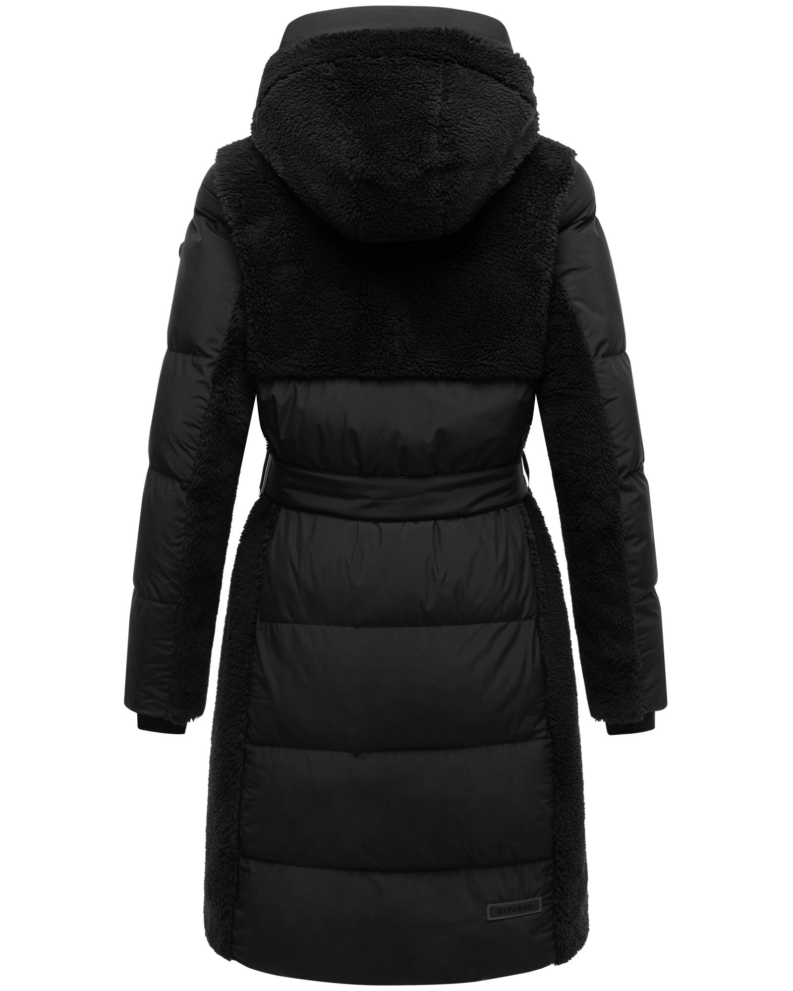 Thumbnail - Navahoo Wintermantel "Funkelteddy 14" Warmer Mantel mit Teddyplüsch-Akzenten und Taillengürtel