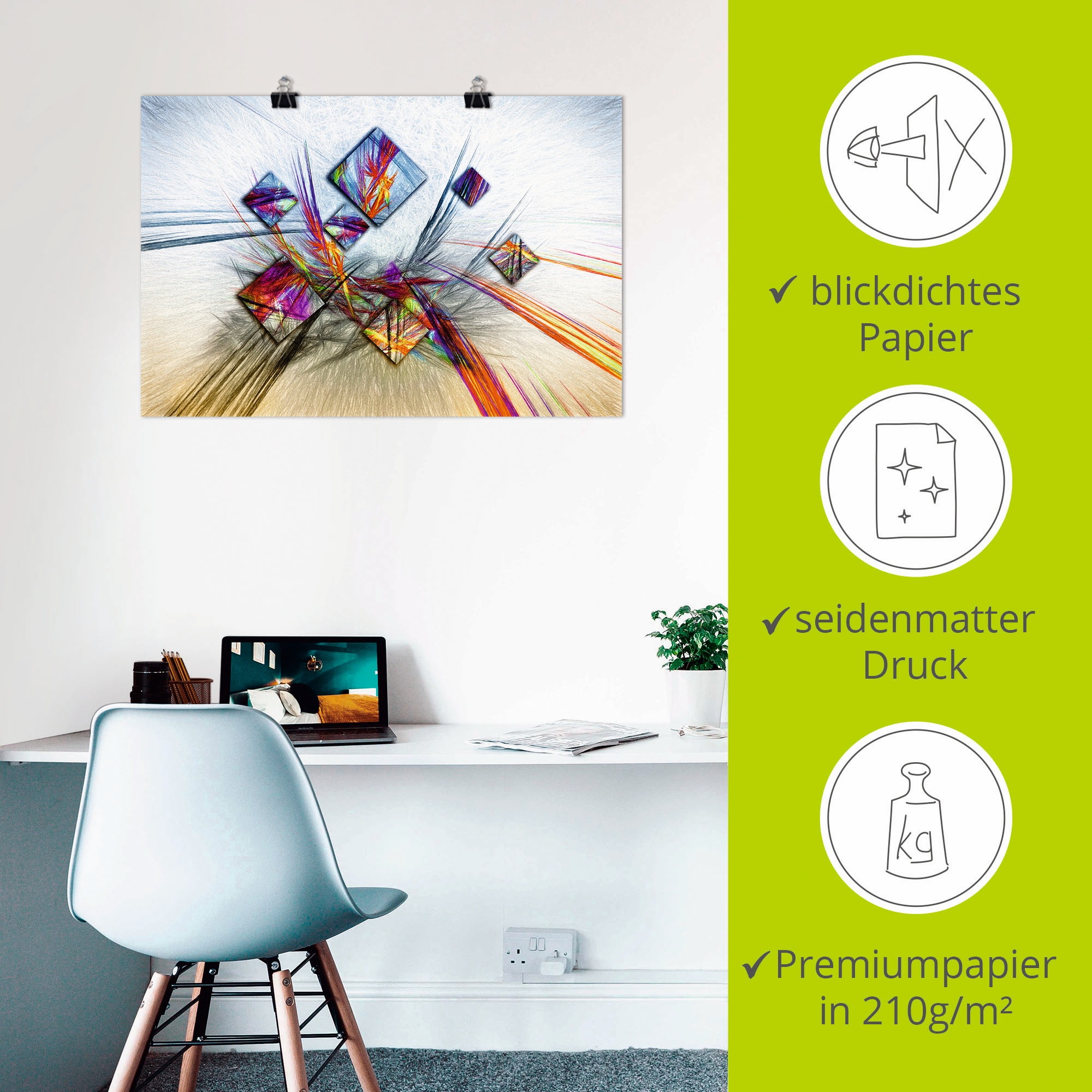 Artland Wandbild »Digitale abstrakte Malerei« Muster 1 Stk. tlg. als Leinwandbild, Poster in verschied. Größen