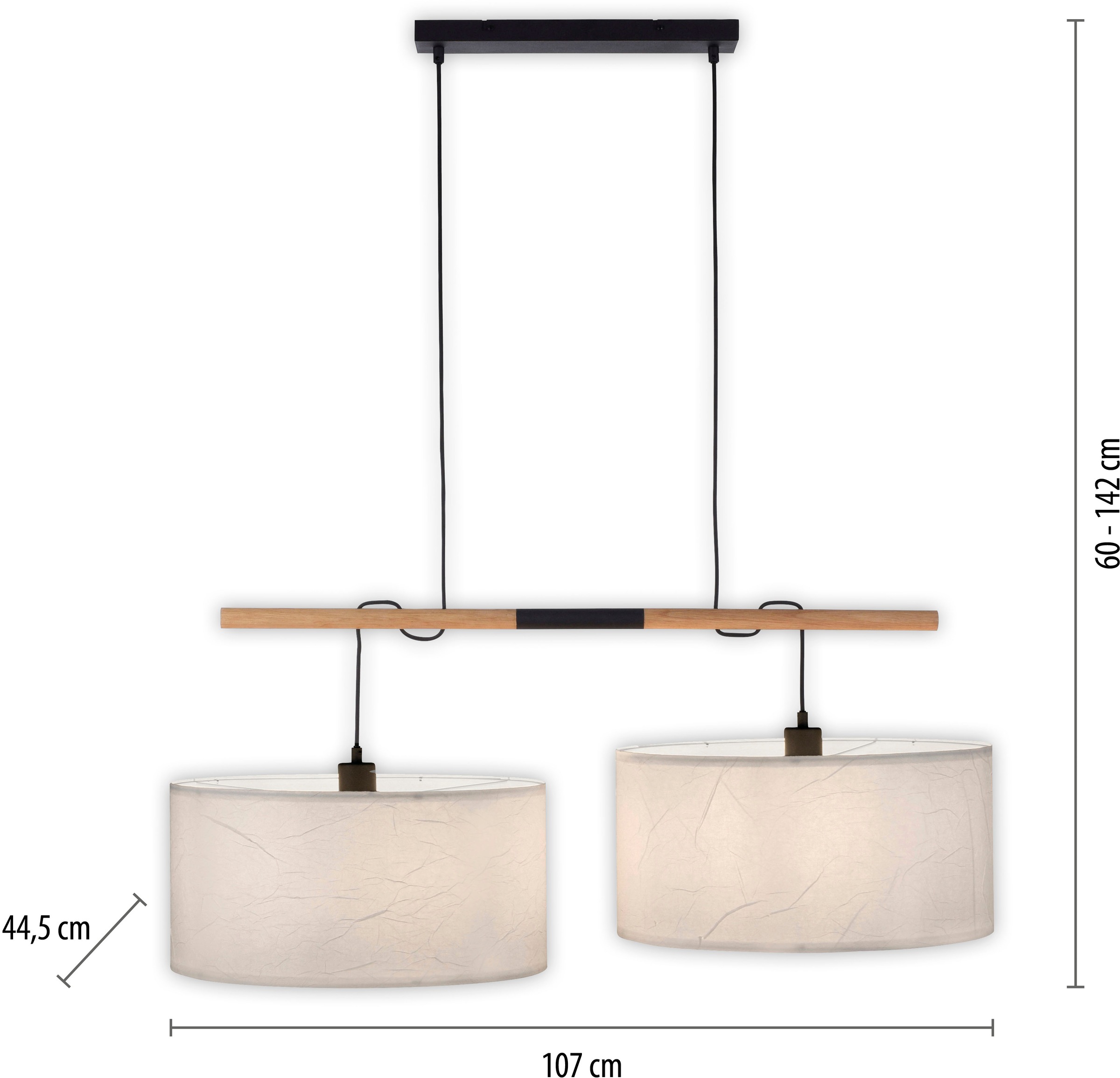 JUST LIGHT Pendelleuchte »GREEN SOFI«, 2 flammig, Leuchtmittel E27 | ohne Leuchtmittel
