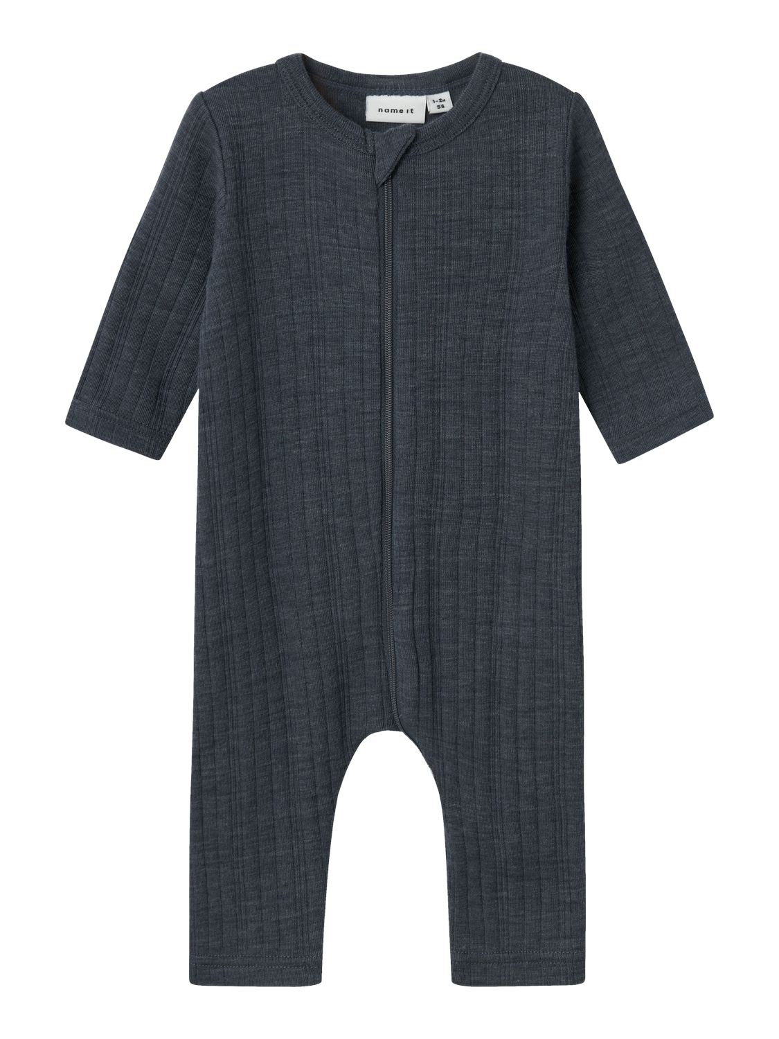 Name It Schlafanzug "NBMWANG WOOL NEEDLE NIGHTSUIT SOLID NOOS", aus reiner Merinowolle