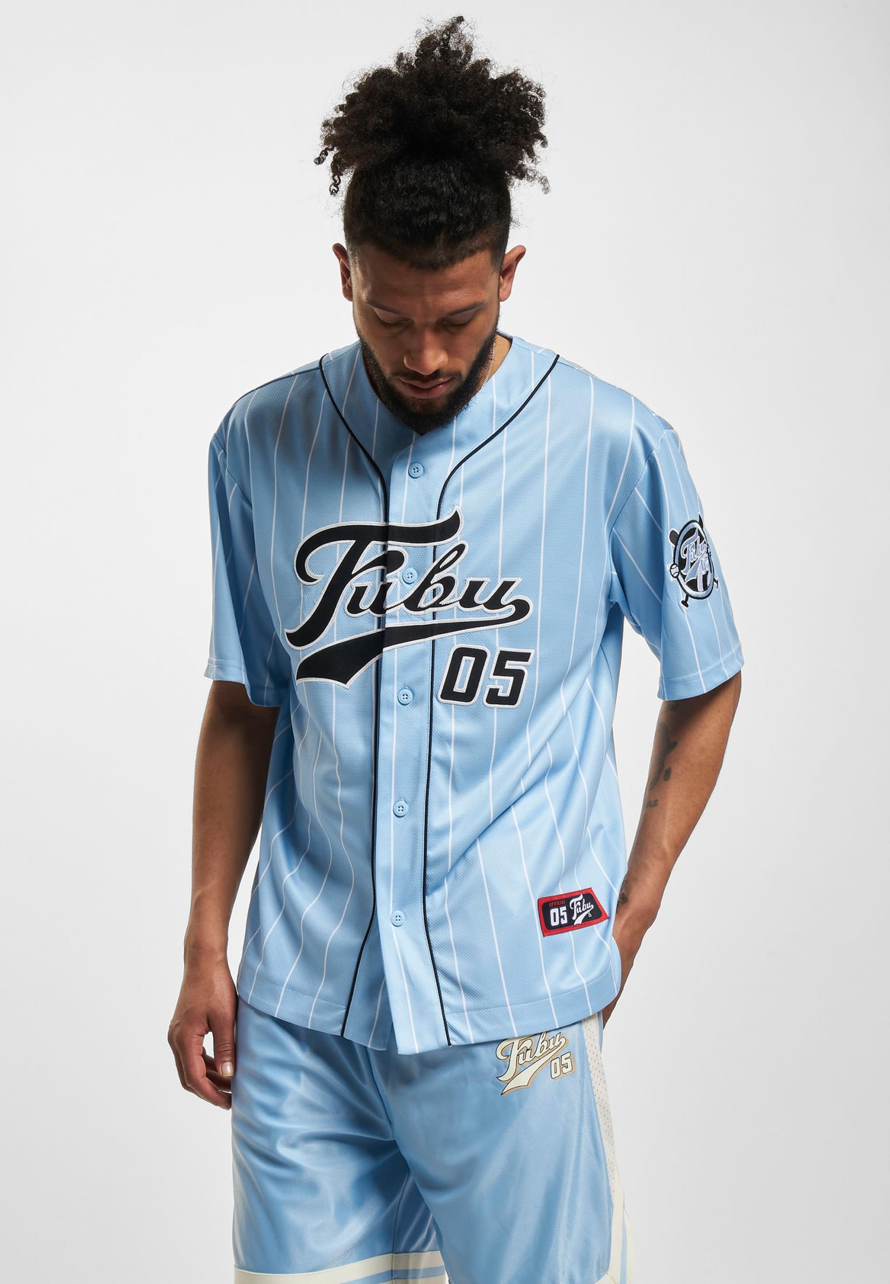 Fubu T-Shirt »Fubu Herren FM232-003-3 FUBU Varsity Pinstripe Baseball Jersey«, (1 tlg.)