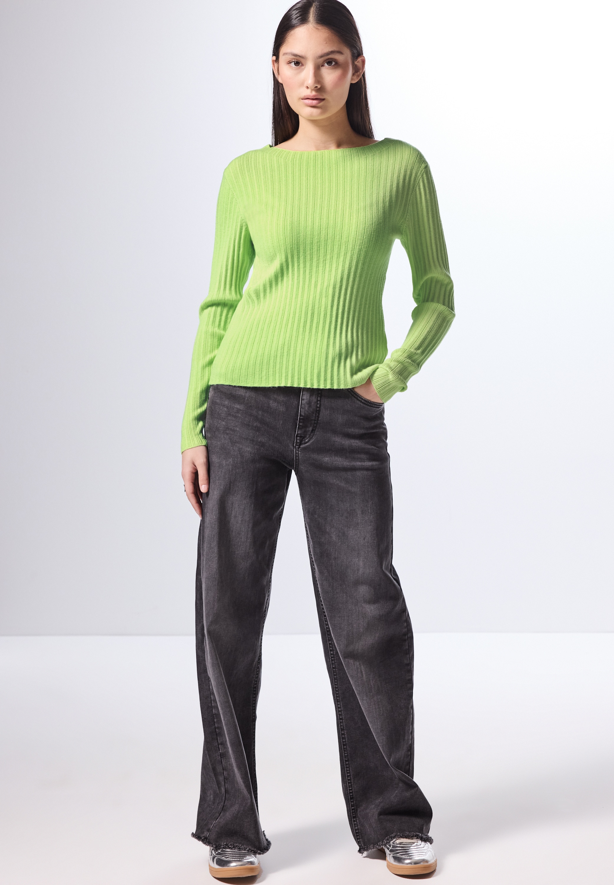 STREET ONE STUDIO Strickpullover, mit U-Boot-Ausschnitt