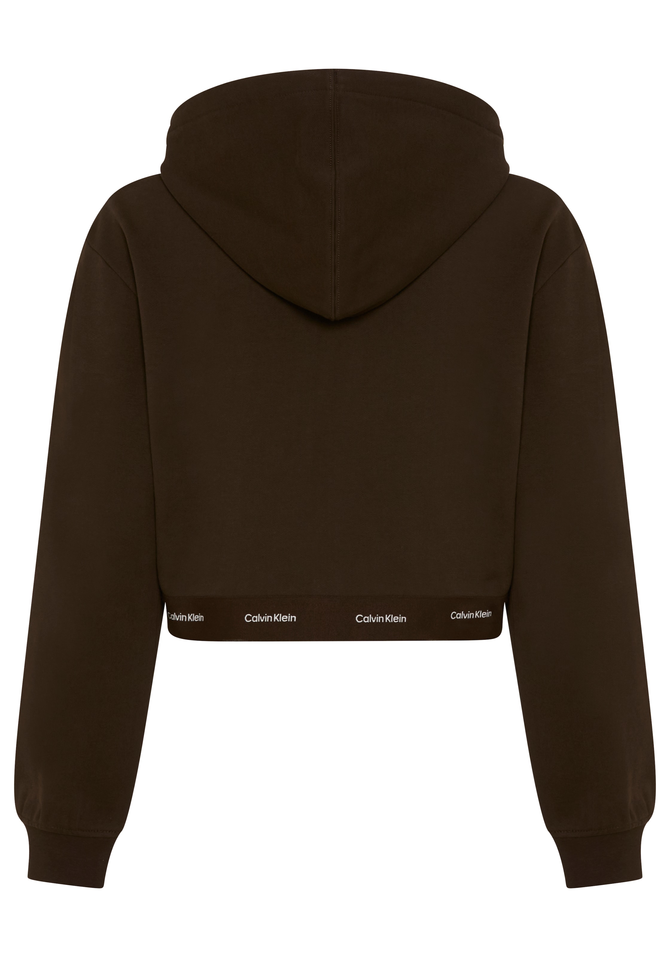 Calvin Klein Jeans Kapuzensweatjacke »LOGO WAIST CROPPED« mit Kapuze, kurze From, Logoschriftzug am Bund