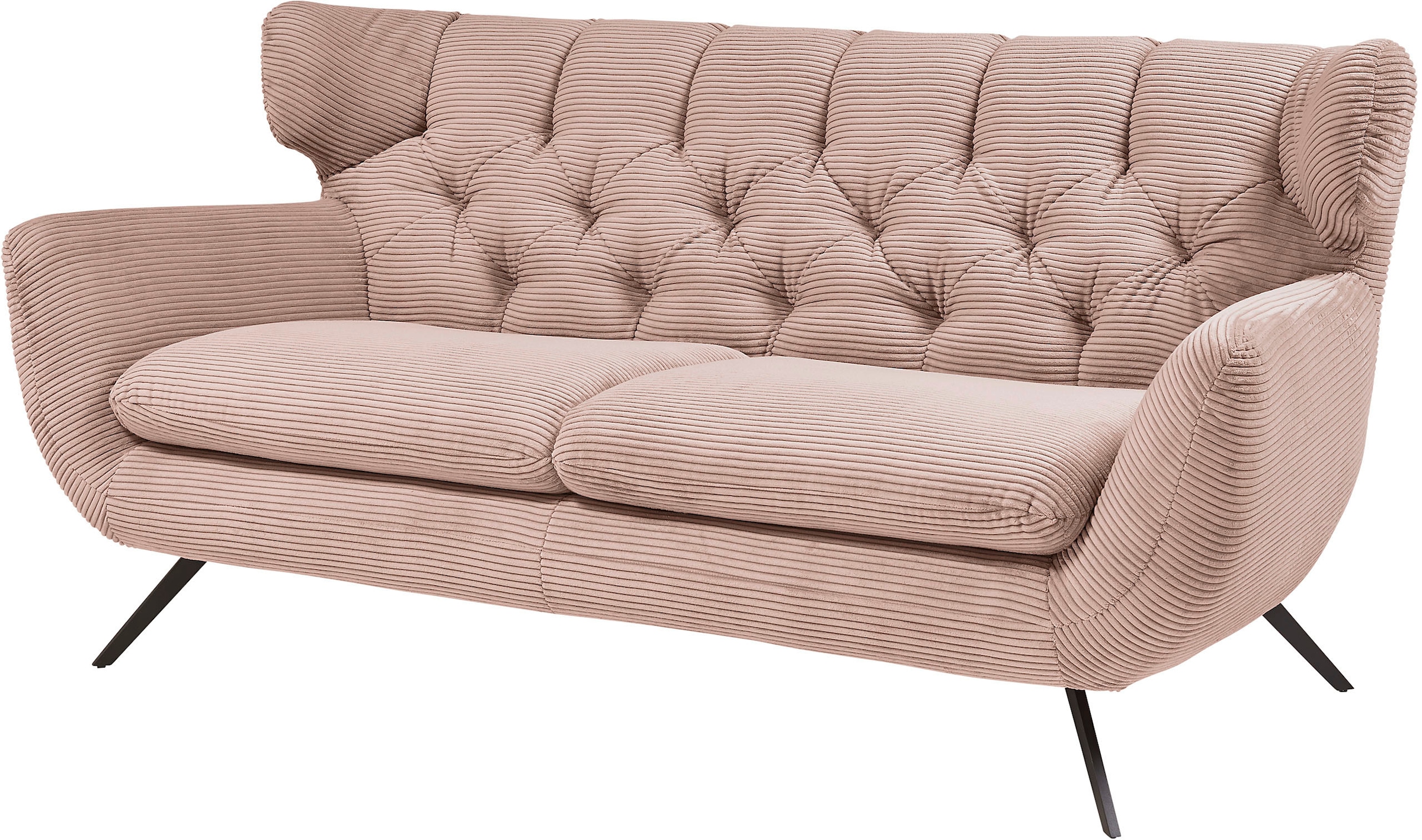 3C Candy 2,5-Sitzer "Beatrice, extravagantes Megasofa, bequem, Küchensofa, Breite 200cm" mit Rückensteppung im Rautenmuster, in Samt Optik oder in Breitcord
