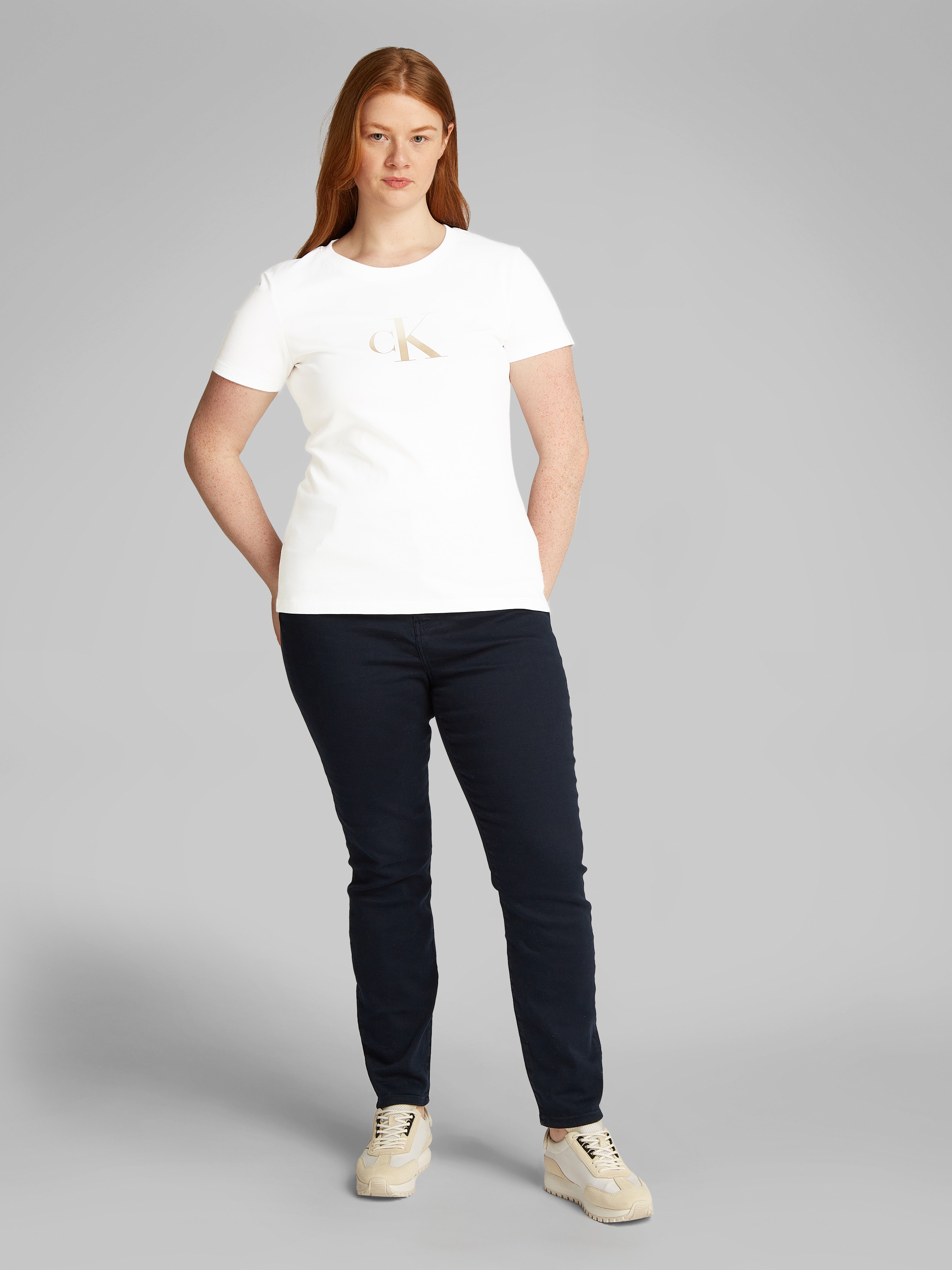 Calvin Klein Jeans Plus T-Shirt »PLUS GRADIENT CK SLIM TEE«, in großen Größen, Druck mit Farbverlauf