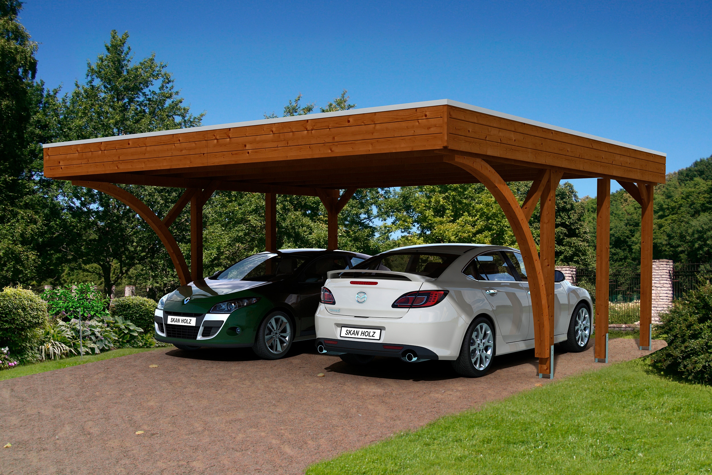 Skanholz Doppelcarport "Friesland 8" Massivholz 514 cm braun