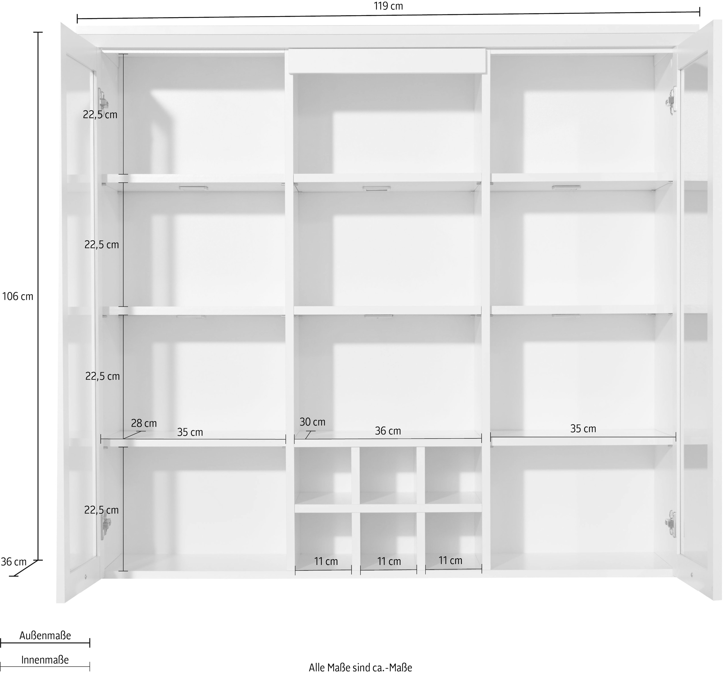Home affaire Buffetaufsatz »Örebro«, (1 St.), Aufsatzvitrine mit Weinfächern - Passend zum Artikel 69338650