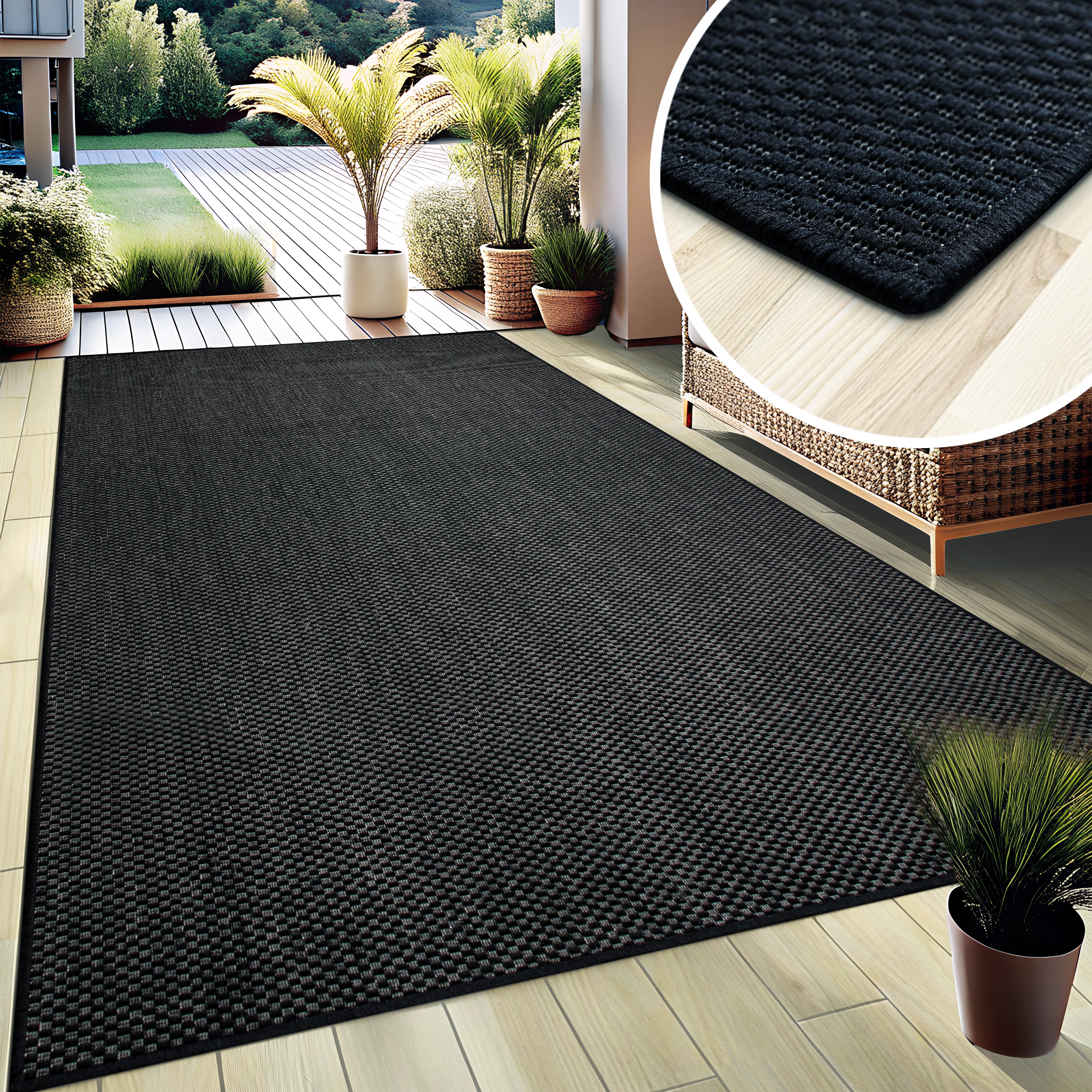 OTTO home Teppich "Venedig, in Standard- und Premium-Qualität, 3 mm oder 5 mm Höhe" rechteckig In- und Outdoor geeignet, Wetterfest & UV-beständig, Sisal-Optik