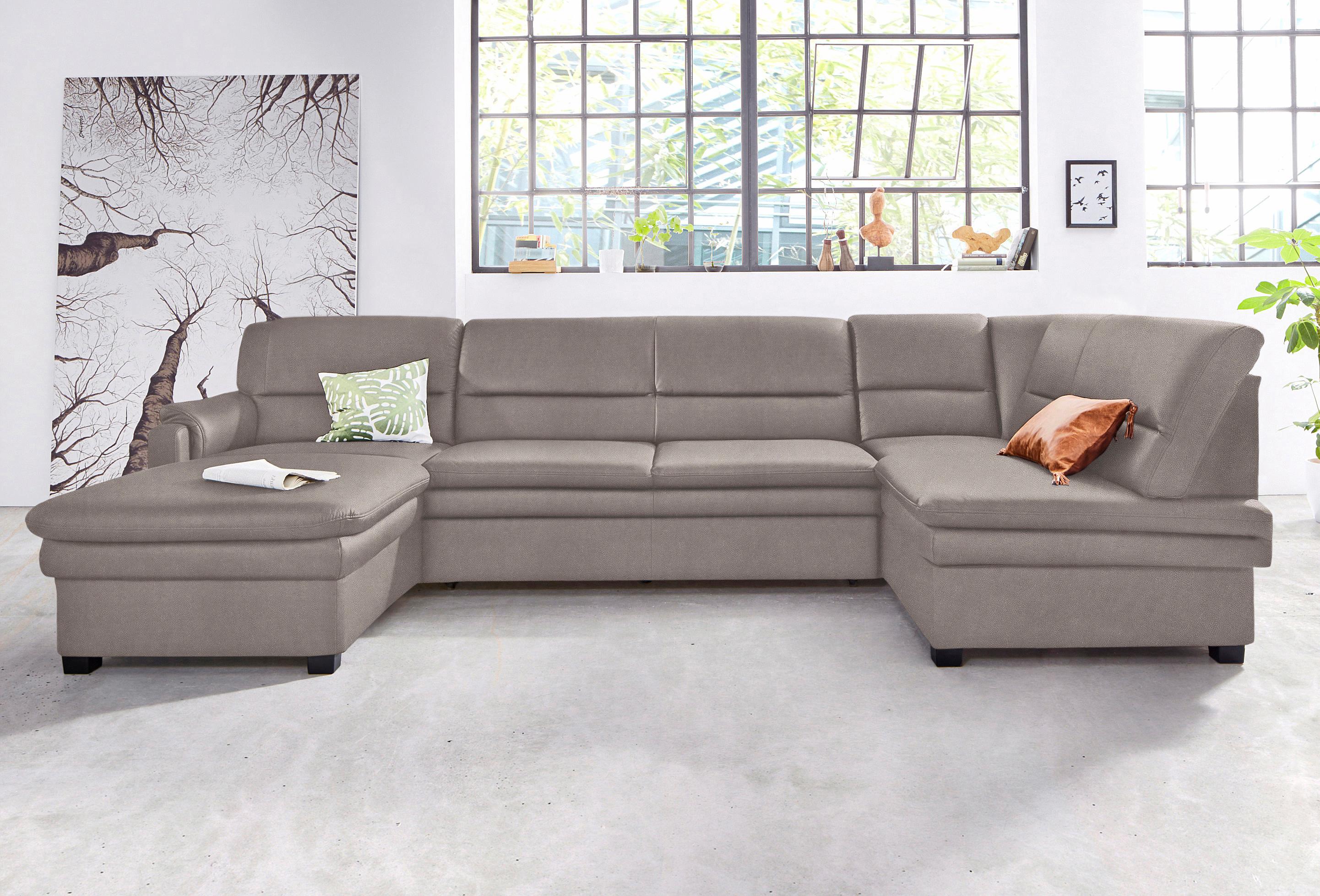 sit&more Wohnlandschaft "Pisa U-Form" mit Federkern, wahlweise mit Schlaffunktion