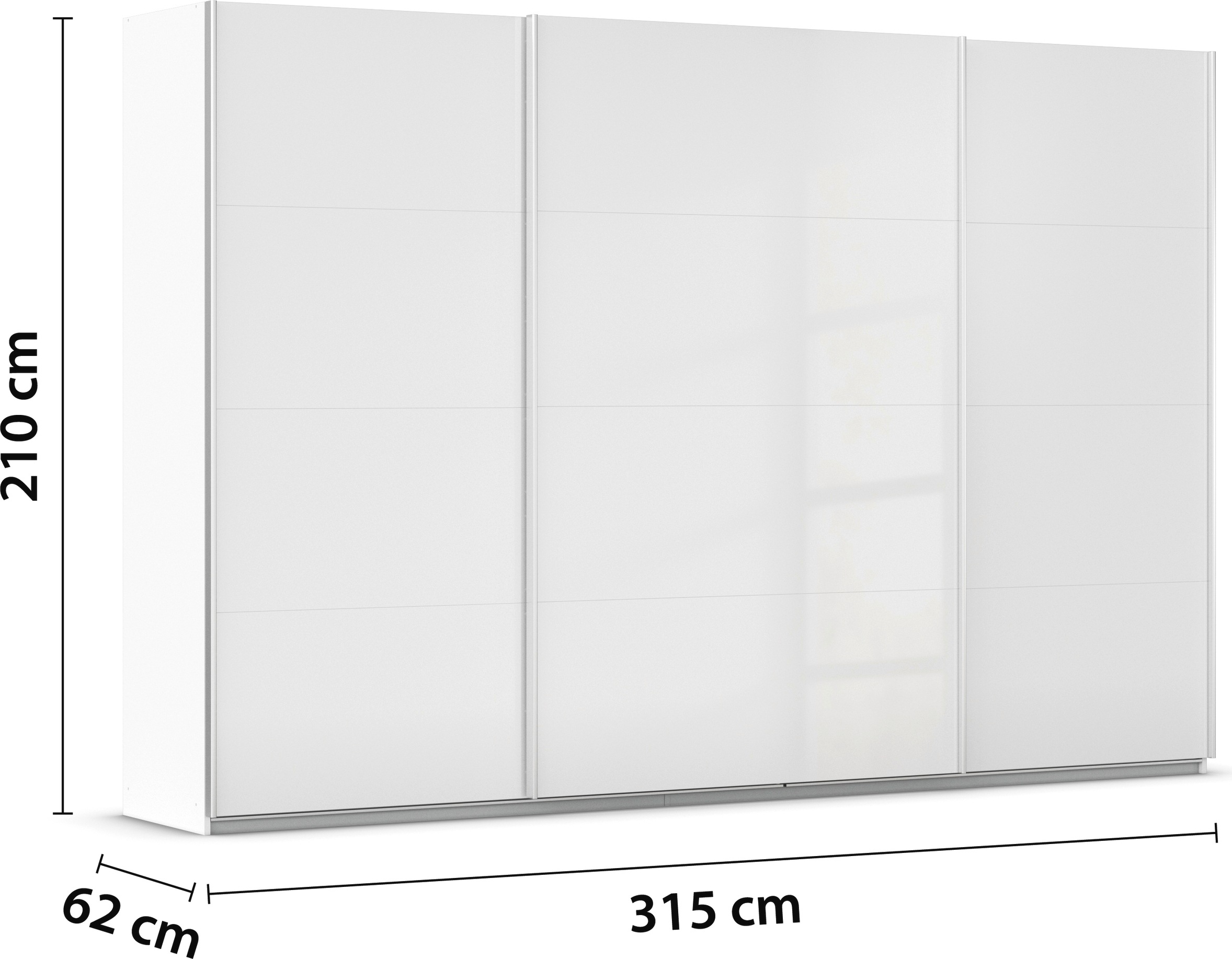 rauch Schwebetürenschrank »Kleiderschrank Schrank Garderobe AGORDO mit Dekor- oder Hochglanzfront«, (in zwei Griff-Farben), durchdachte Innenausstattung, in 4 Breiten und 2 Höhen MADE IN GERMANY