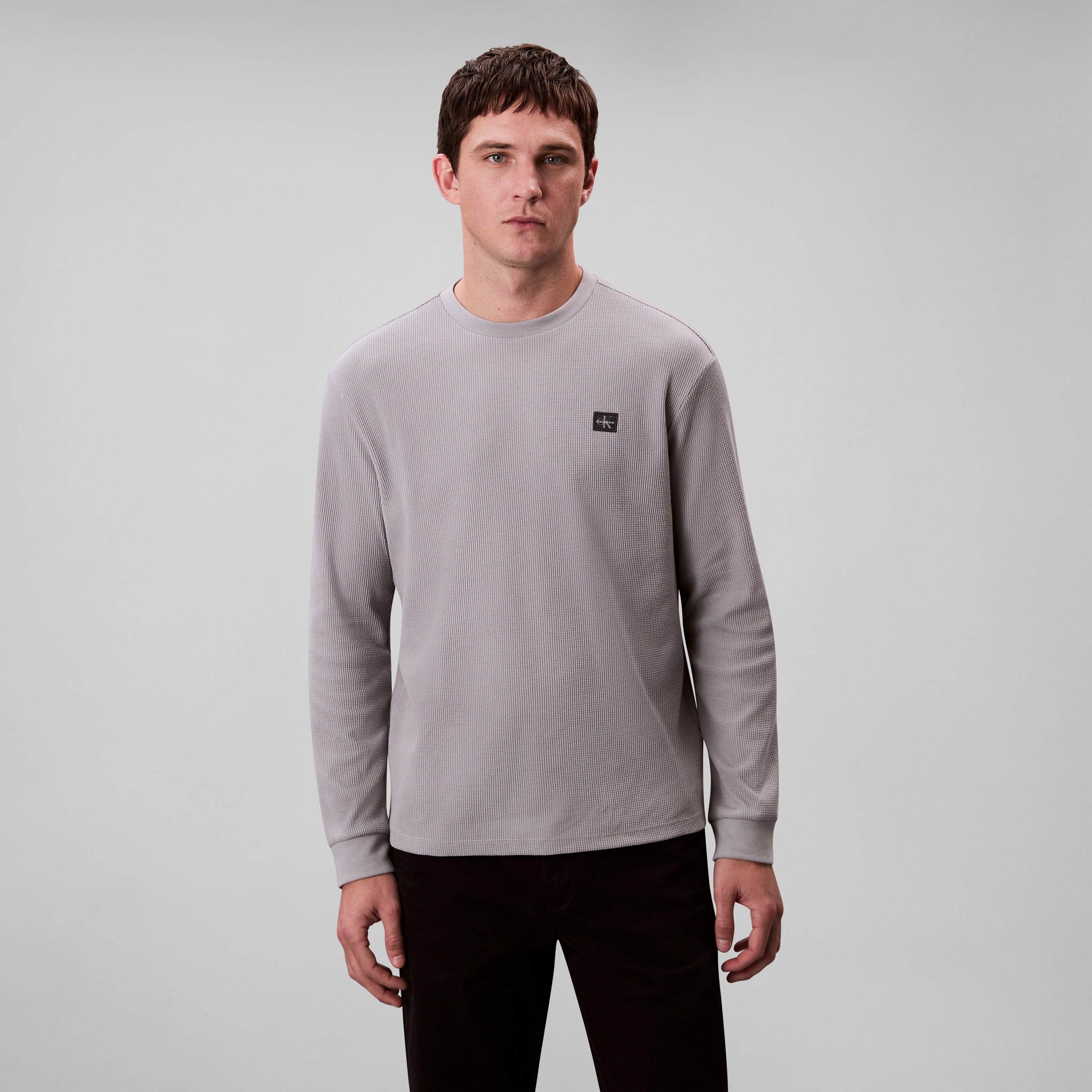 Calvin Klein Jeans Langarmshirt "LS WAFFLE BADGE CREWNK TEE", Mit Rundhalsa günstig online kaufen