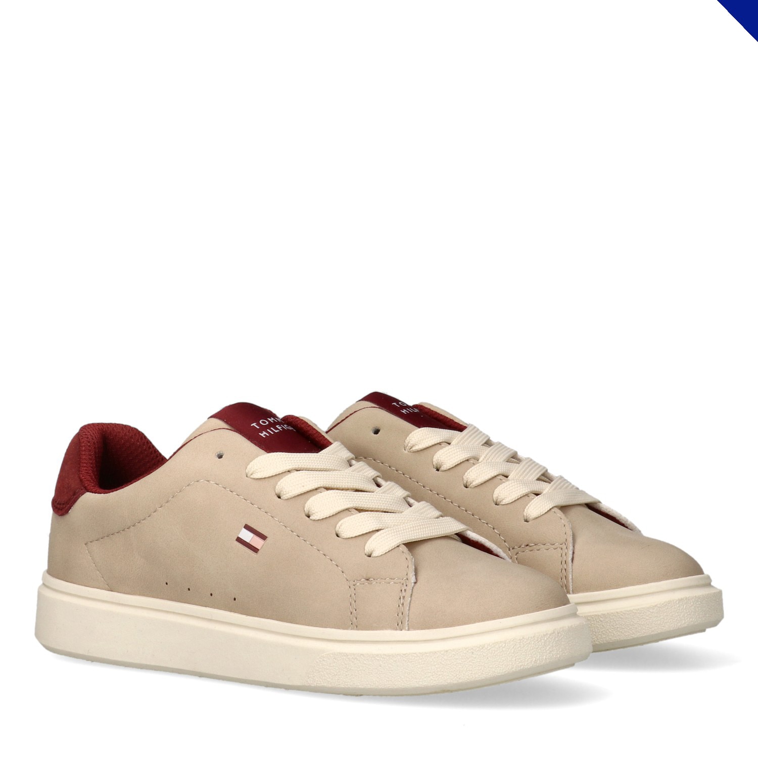 Tommy Hilfiger Sneaker Schnürer, Halbschuh, Kinderschuh mit Kontrastbesatz an der Ferse