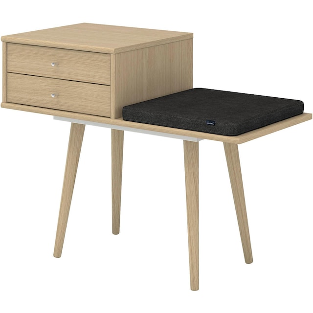 Hammel Furniture Sitzbank »Mistral Sitzhocker, Aufbewahrungsbank, Eingang  Flur Foyer«, mit zwei Schubladen und einem Sitzkissen, Holzbeine, Breite:  89 cm | BAUR