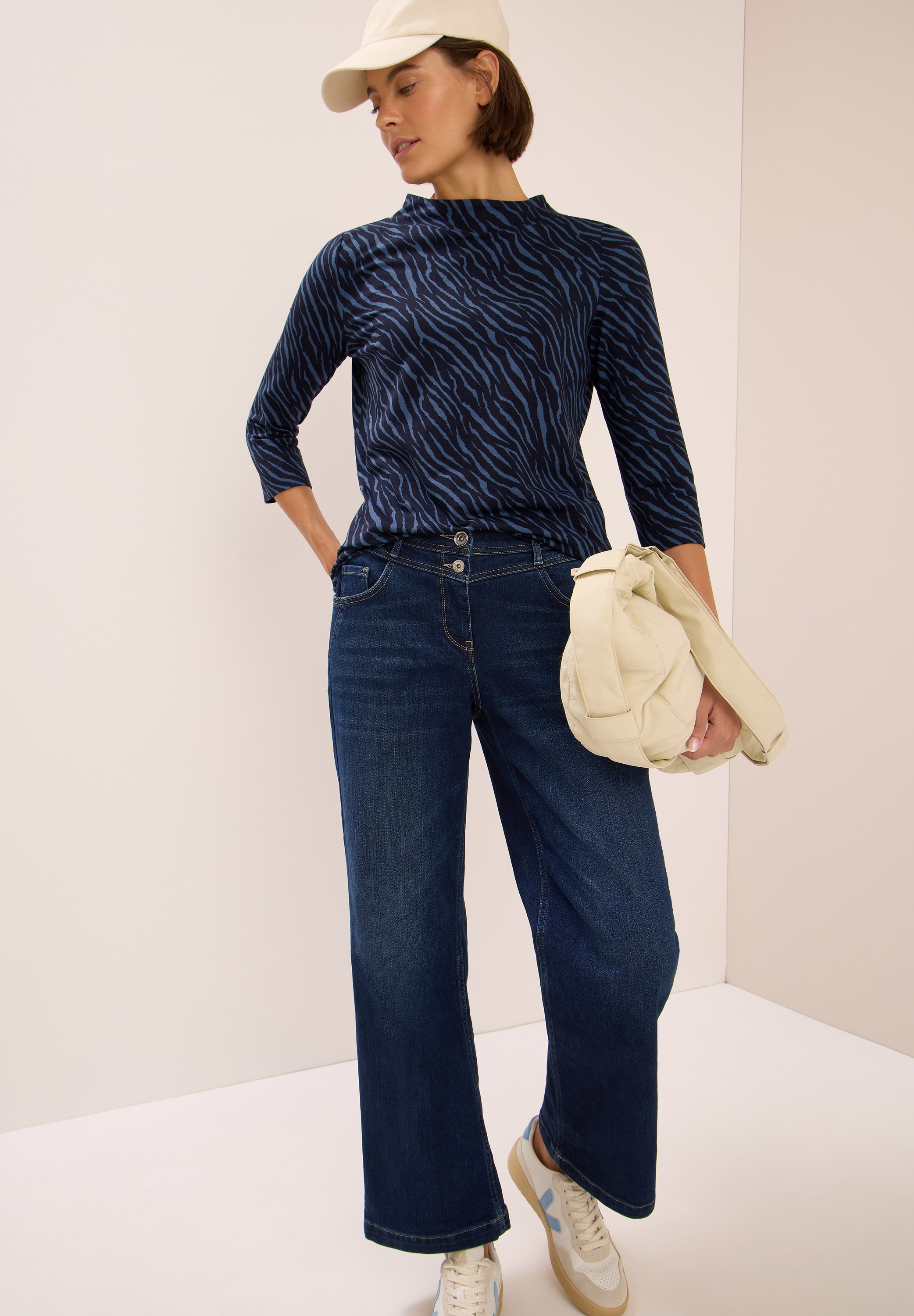 Cecil 3/4-Arm-Shirt, mit Minimal Animal-Print