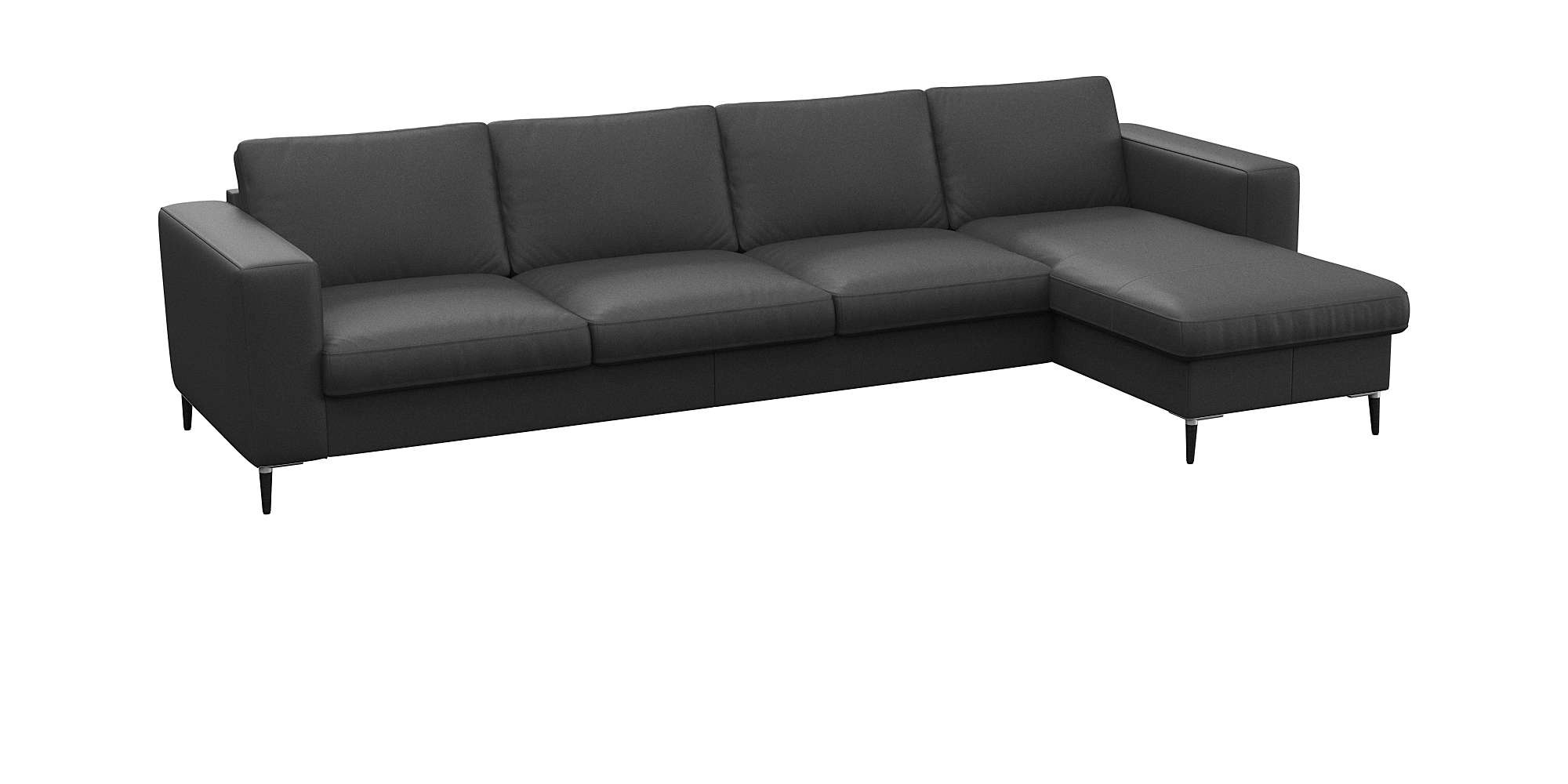 FLEXLUX Ecksofa »Fiore, super Sitzkomfort durch Kaltschaum im Sitz, L-Form«, breite Armlehnen, Füße Alu+schwarz