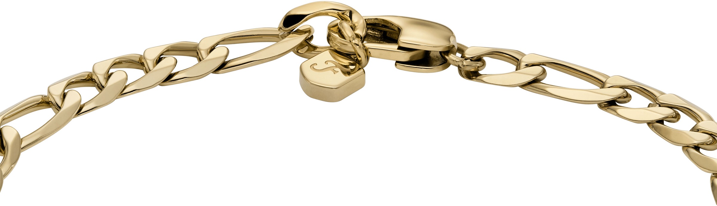 Fossil Armband »Schmuck Geschenk Edelstahl Armkette All Stacked Up Figaro«