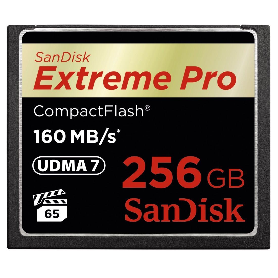 SANDISK Speicherkarte "CF Extreme Pro", 256 GB, schwarz, Speicherkarten