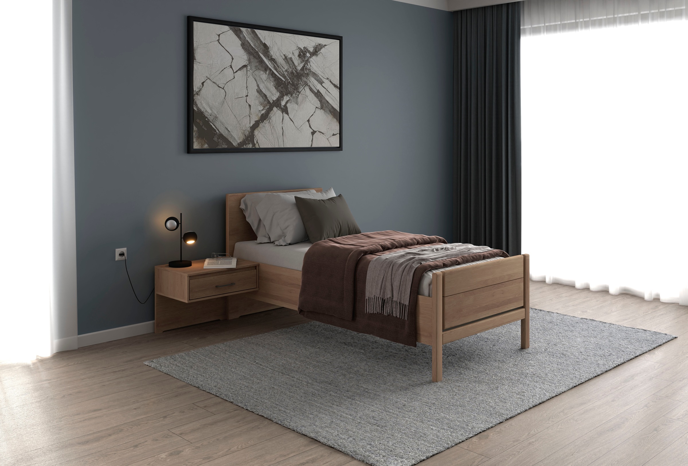 Musterring Holzbett "Sorrent, Bettgestell, Bettrahmen, teilmassiv Eiche", ( günstig online kaufen