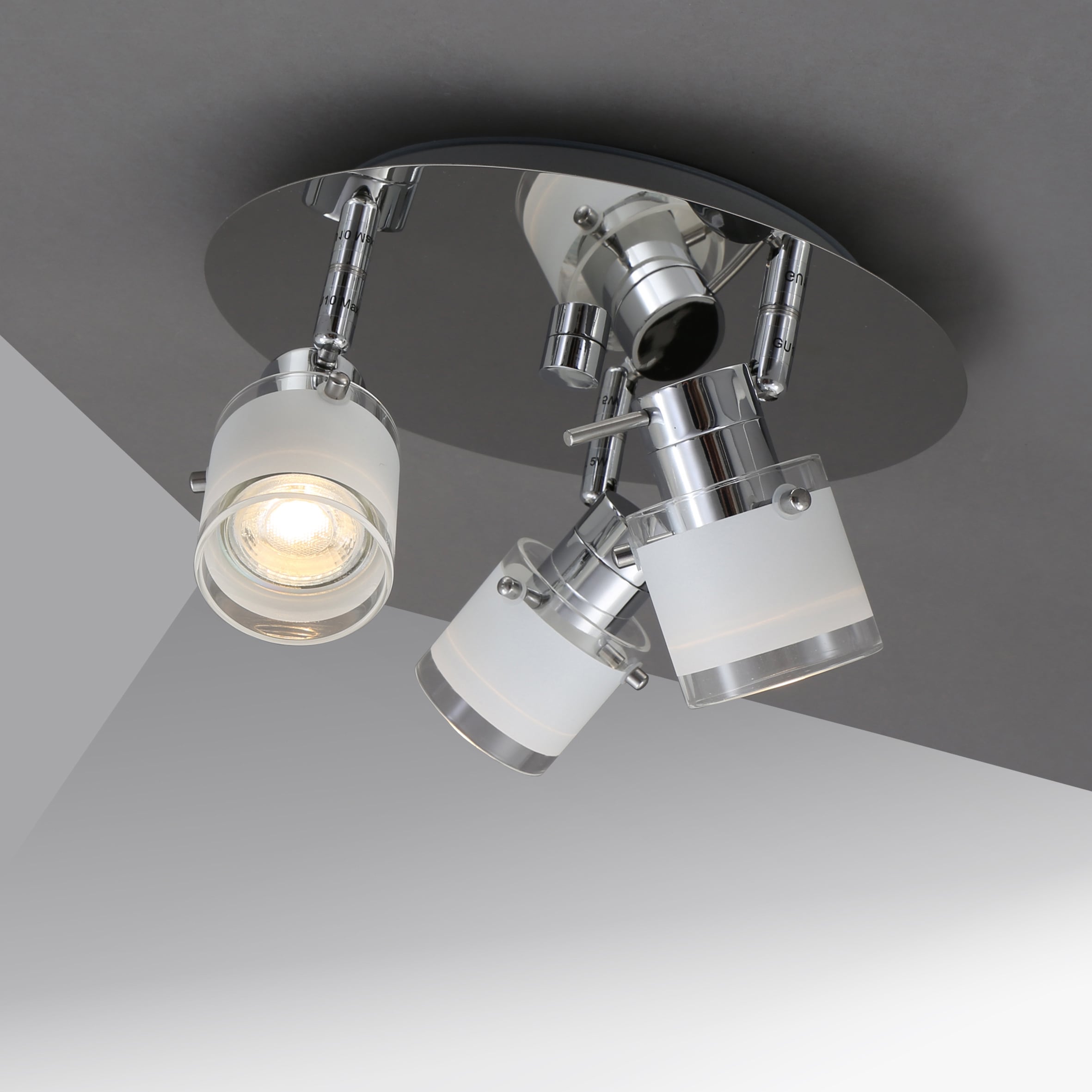 B.K.Licht LED Deckenleuchte, 3 flammig-flammig, Deckenlampe, GU10, schwenkbar, BAUR Deckenstrahler, Bad, | Badezimmer IP44
