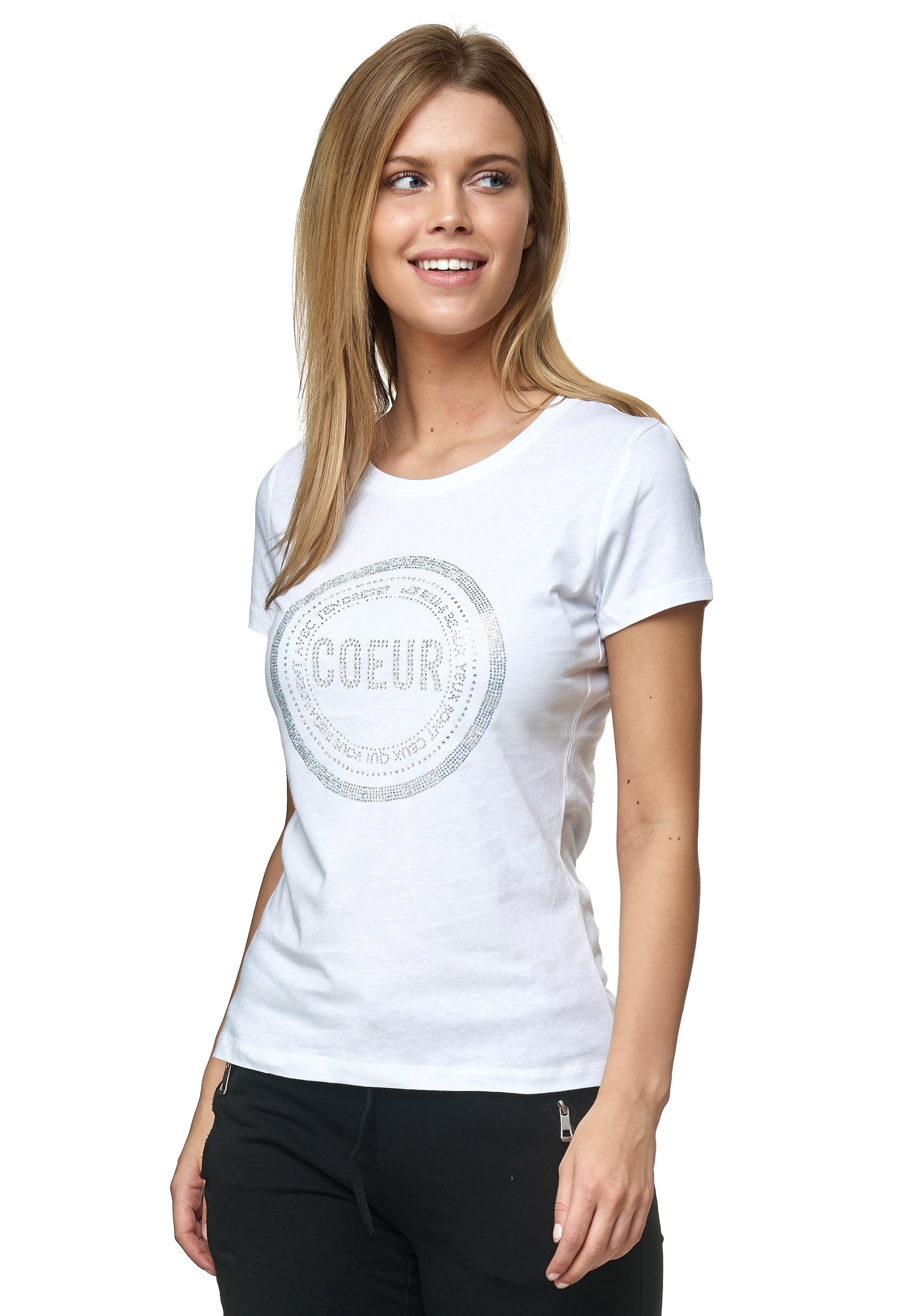 BAUR T-Shirt, Frontprint mit kaufen glitzerndem Decay | online