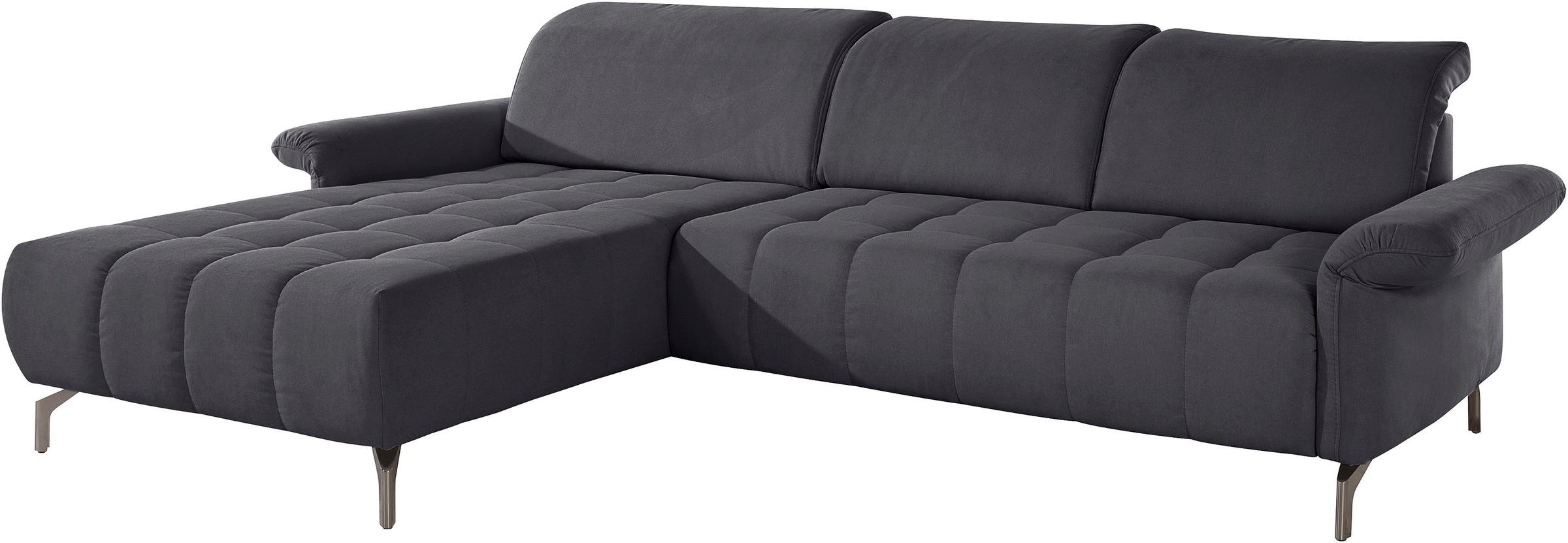 Home affaire Fresh L-Form Corner Sofa dark grey with spring core 5