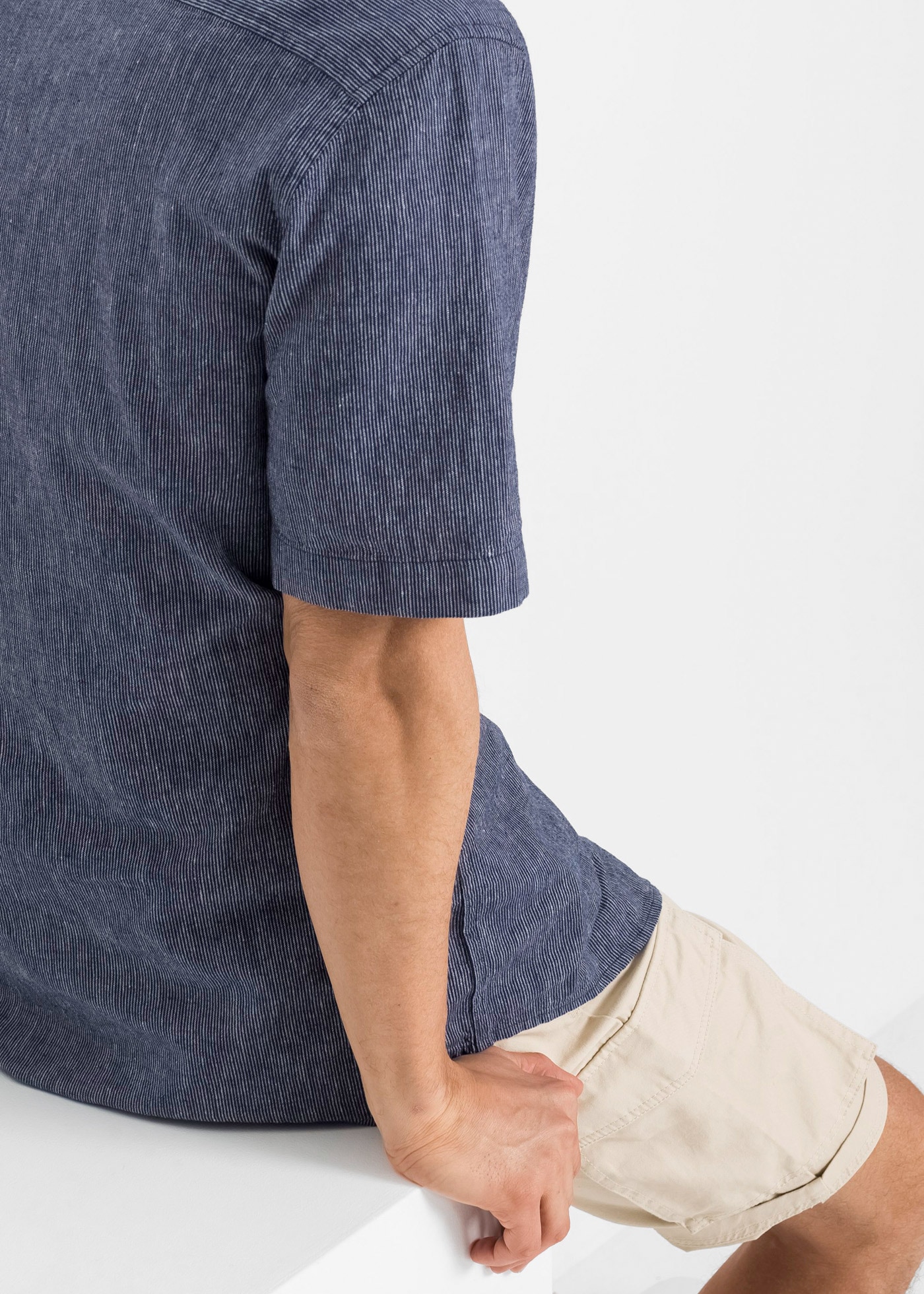 bonprix Kurzarmhemd Regular Fit, aus Leinen-Baumwoll-Mix, mit Kentkragen