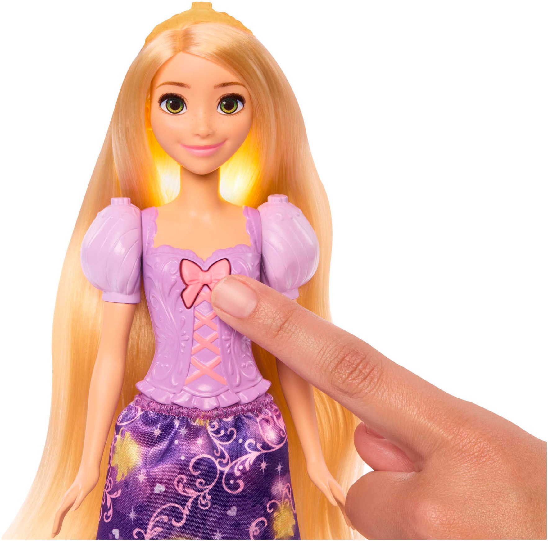 Mattel® Anziehpuppe »Disney Prinzessin, Feature Rapunzel Puppe« mit Leuchteffekt