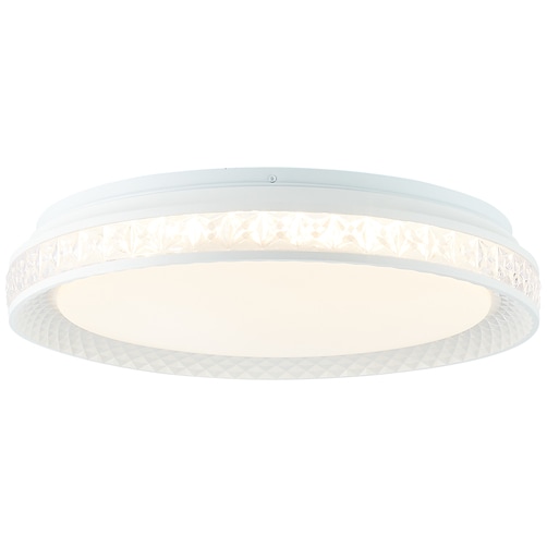 Brilliant LED Deckenleuchte »Burlie«, 1 flammig, Ø 39 cm, Tuya-App, Metall/Kunststoff, transparent/weiß
