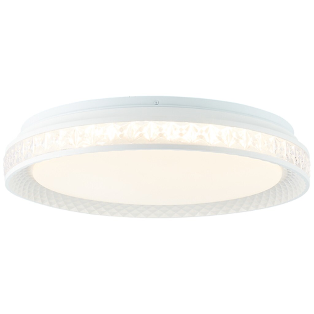 Brilliant Leuchten Deckenleuchte »Burlie«, 1 St., Farbwechsler, LED Deckenlampe 39cm transparent/weiß Tuya-App
