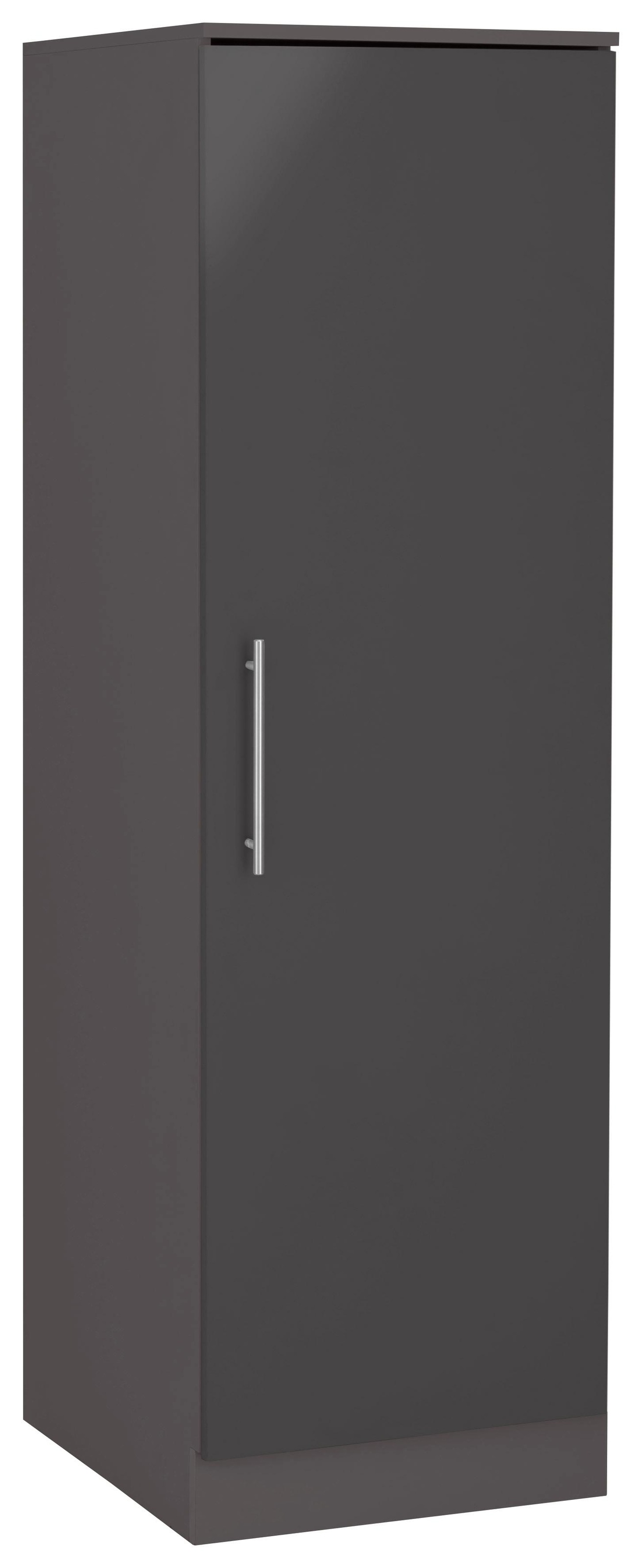 Seitenschrank WIHO KÜCHEN, B:50cm H:165cm T:57cm, schwarz, Küche, Schränke, "Cali, TOPSELLER", 50 cm breit