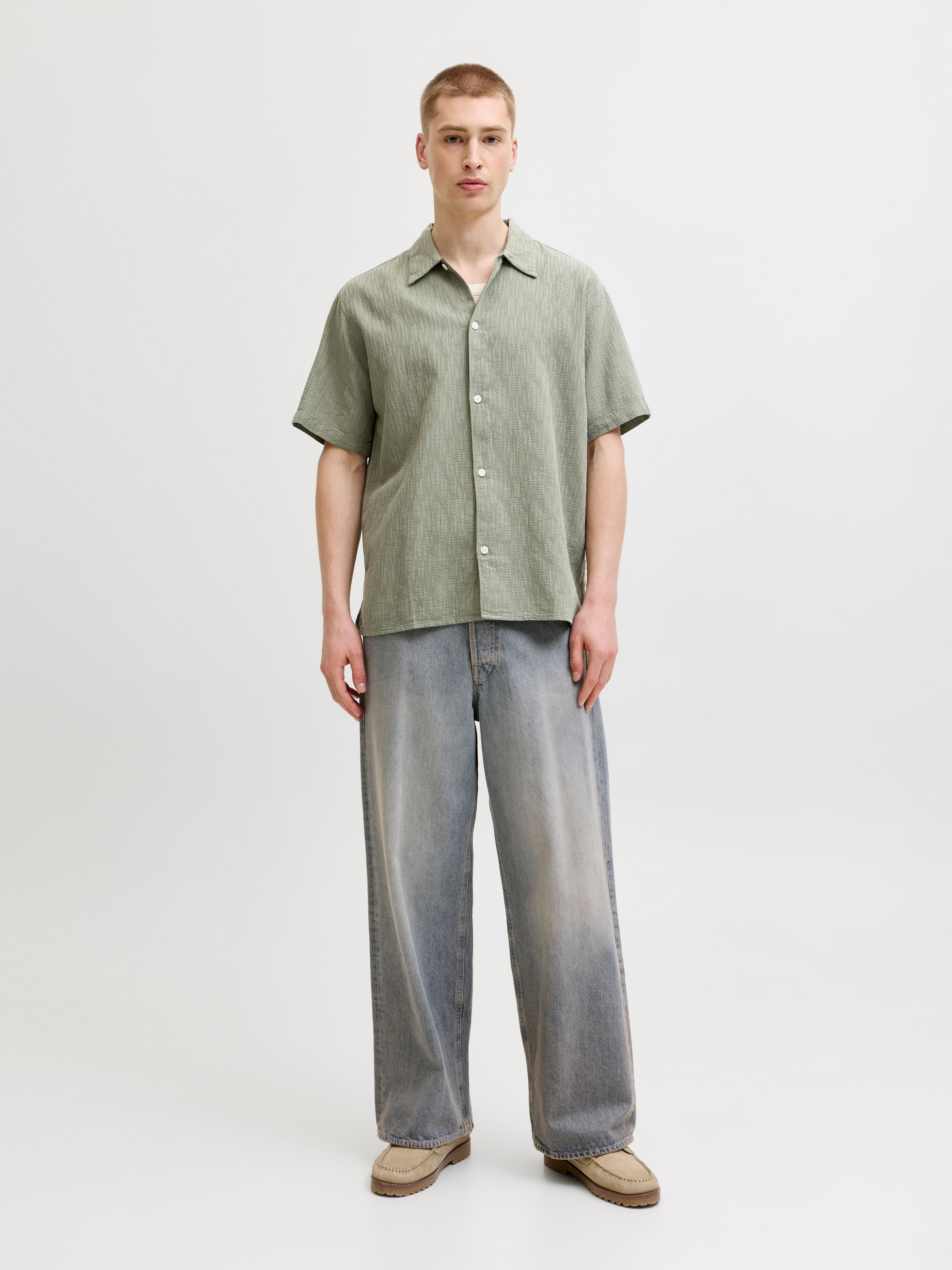 Jack & Jones Kurzarmhemd »JORMONTAUK WAVY TEXTURE SHIRT SS SN« Baumwolle, relaxed fit