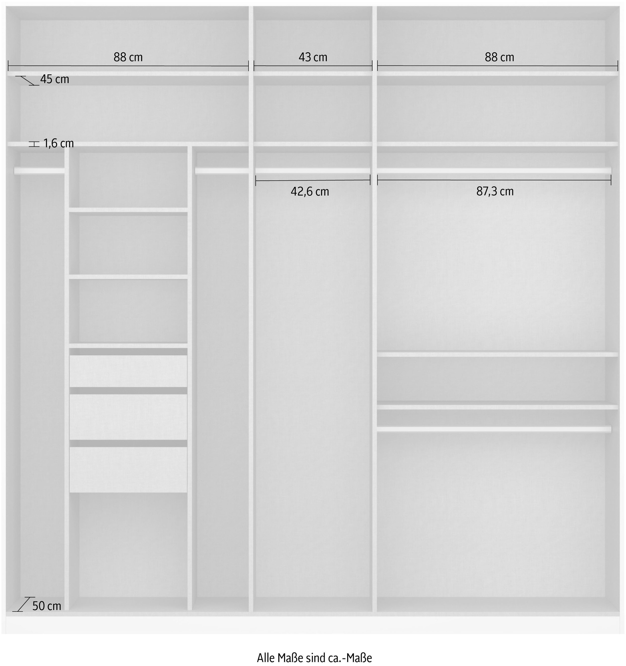 rauch Drehtürenschrank »Kleiderschrank Schrank Garderobe TOPSELLER OTELI inkl. Inneneinteilung«, mit 3 Innenschubladen extra Böden optional mit Spiegel MADE IN GERMANY