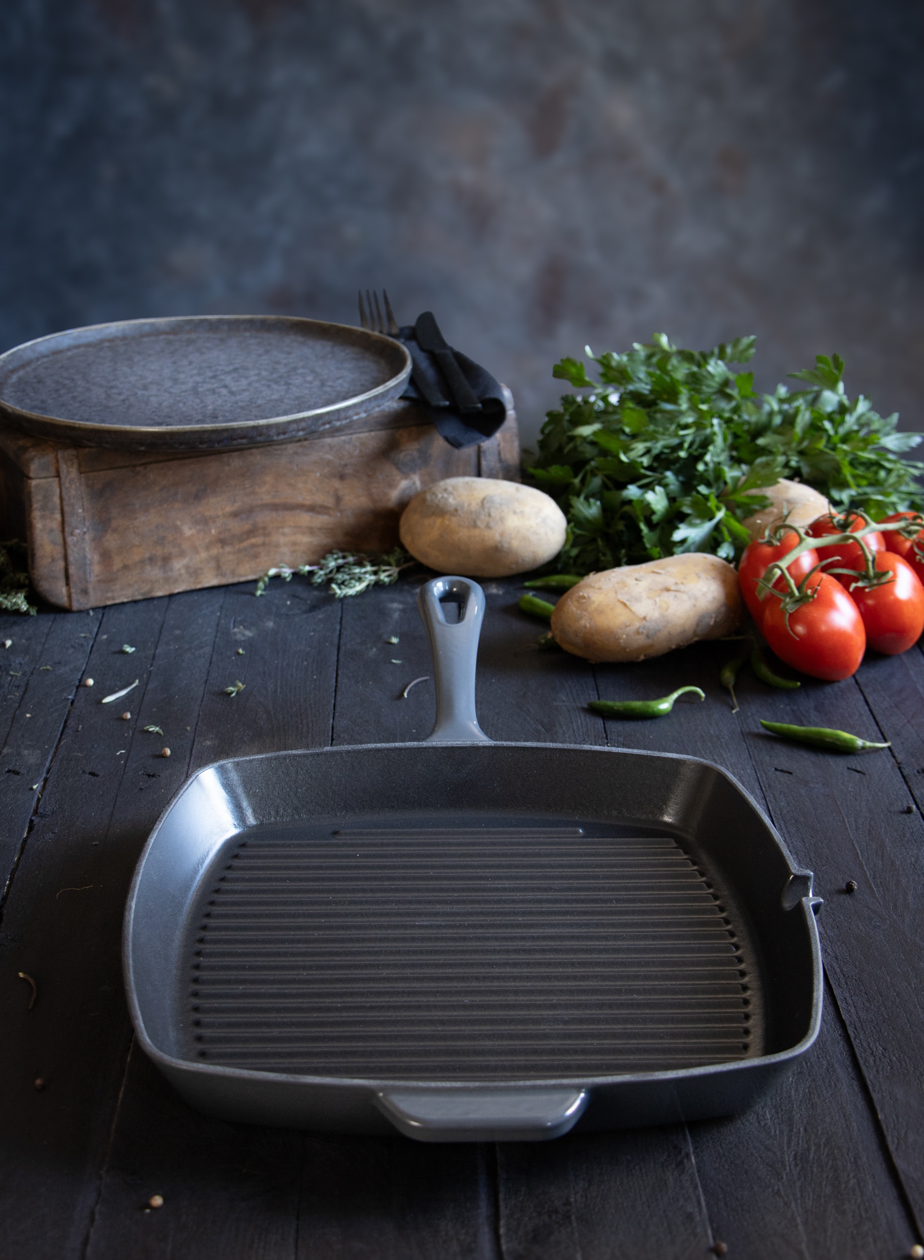 Elo Grillpfanne »Gusseisen Pfanne Ø 28 cm« Gusseisen 1 tlg. Außen emailliert