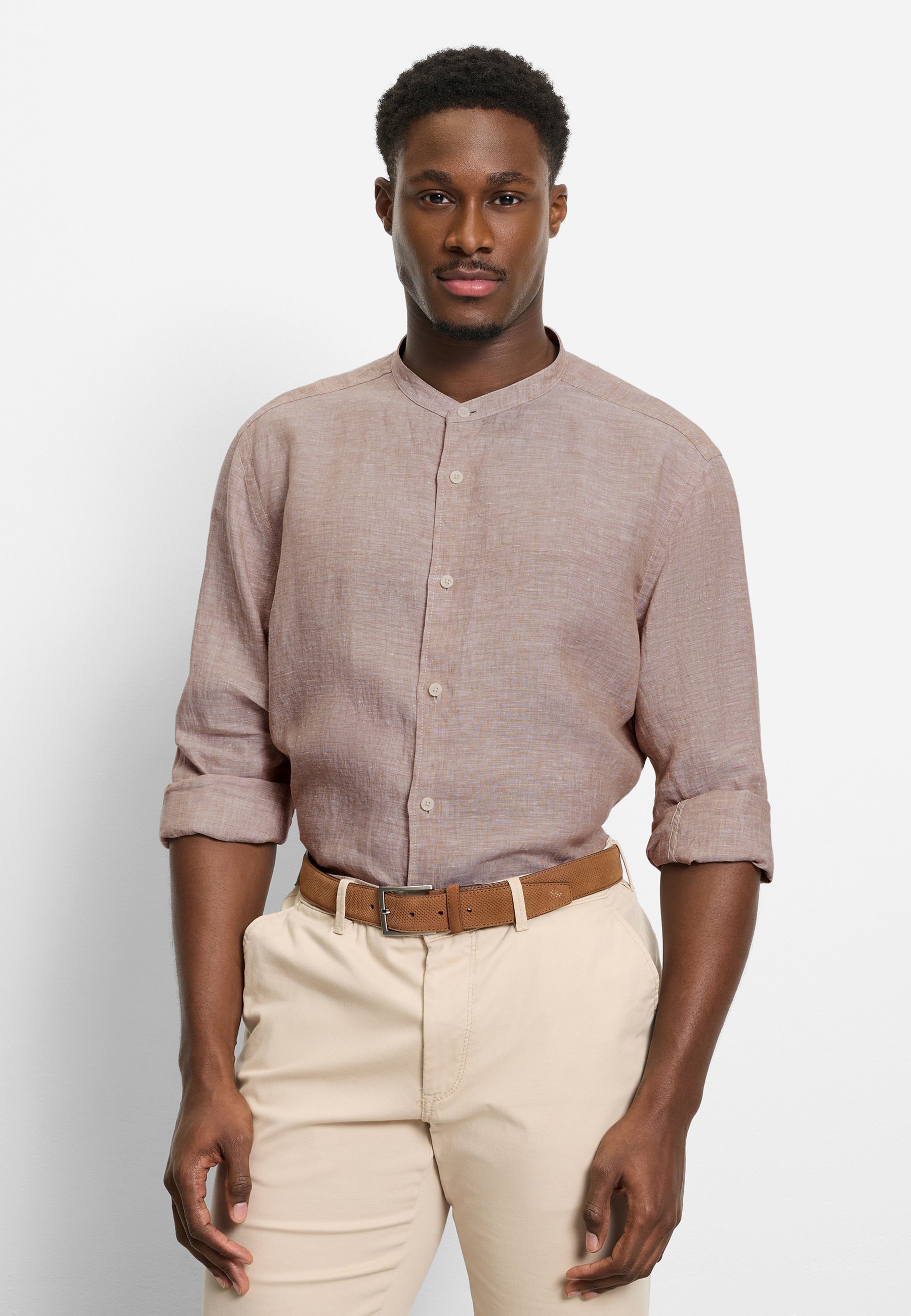 OLYMP Casual Long Sleeve Shirt Brown Size M