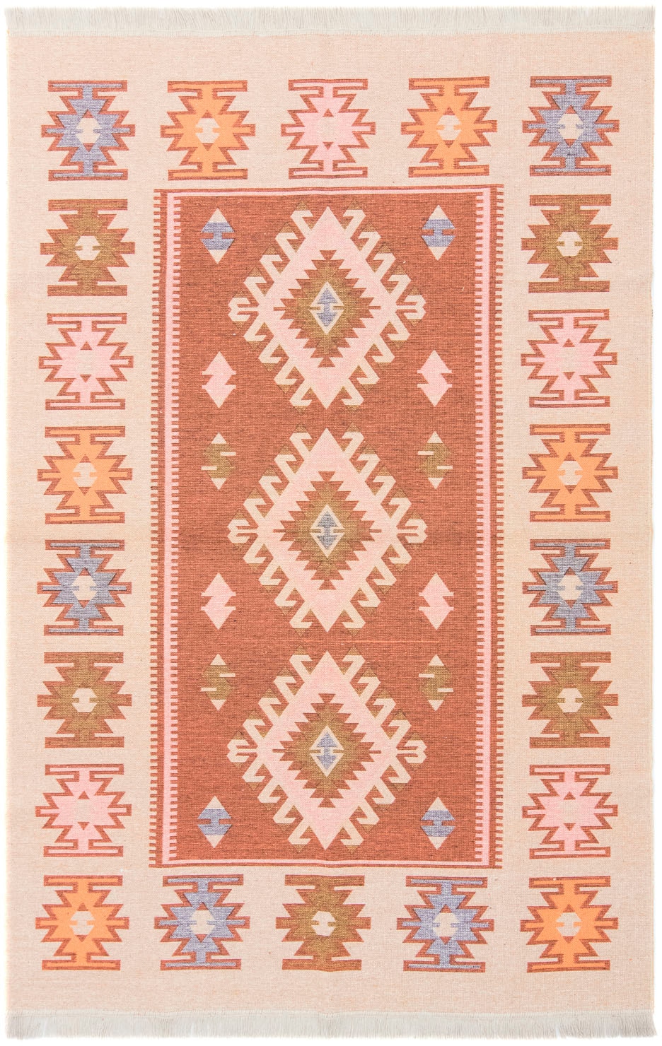 morgenland Wollteppich »Kelim Teppich - Trendy »Ariz« Rechteckig«, rechteckig, 0,5 mm Höhe, Flachgewebe